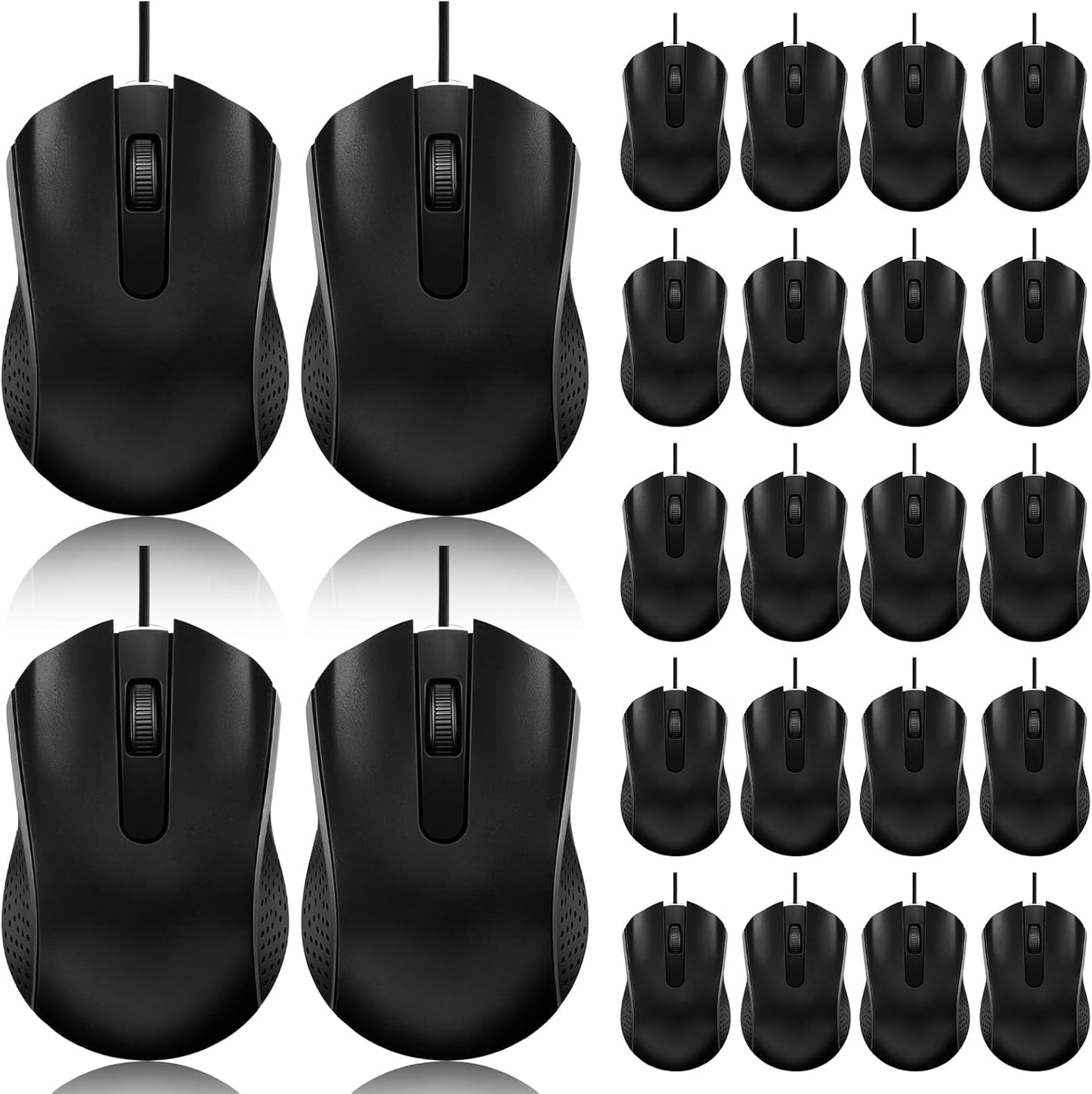 24 Pack Wired Mouse Bulk for Classroom, Home, and Office Use