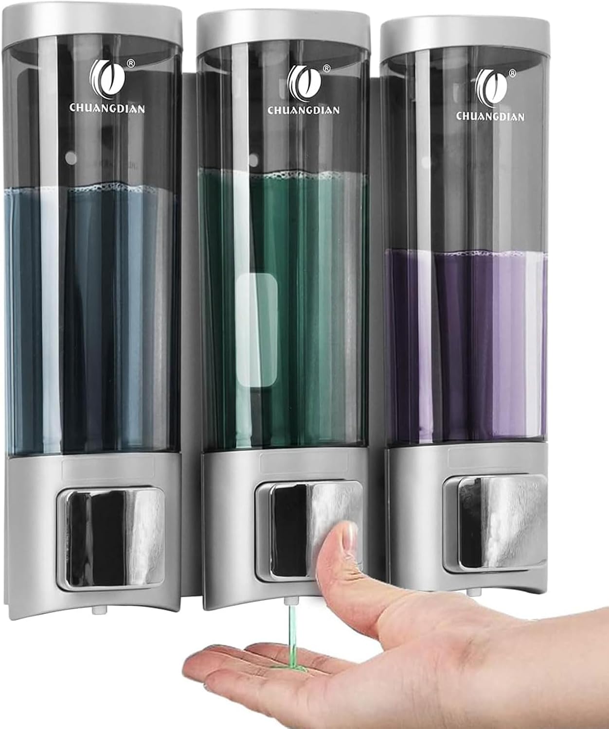 3-Chamber Wall-Mounted Soap Dispenser - No Drill, Easy Install!