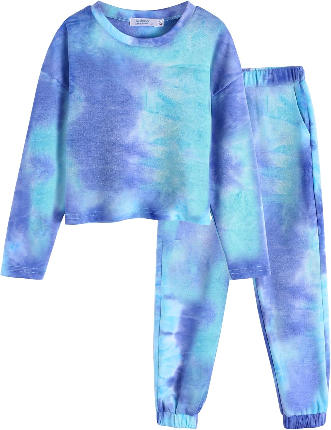Arshiner Girls Tie Dye Sweatsuits Set for Ages 5-14 Y