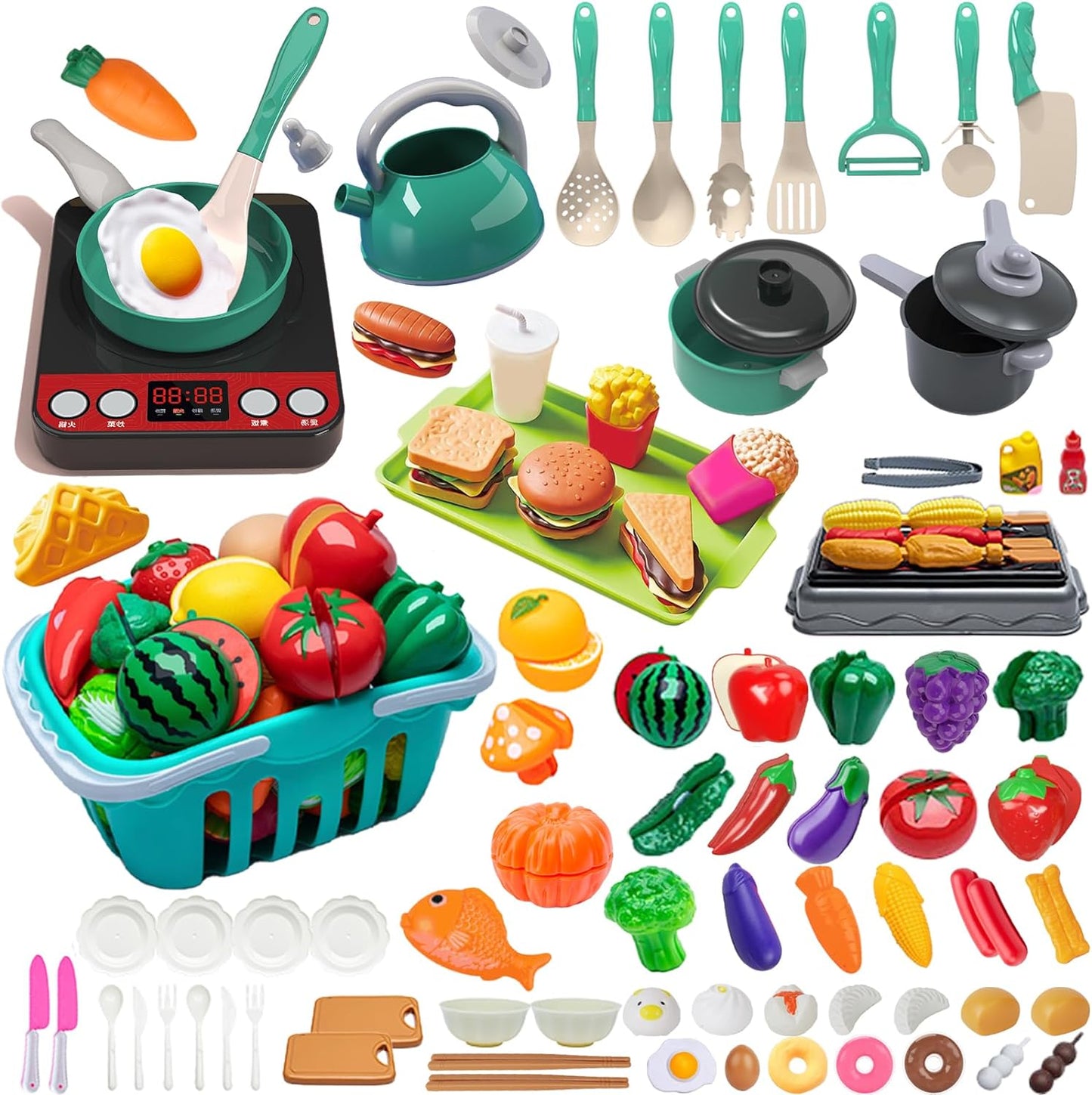 Ultimate Kids Kitchen Playset - 108Pcs BBQ Cooking Fun!
