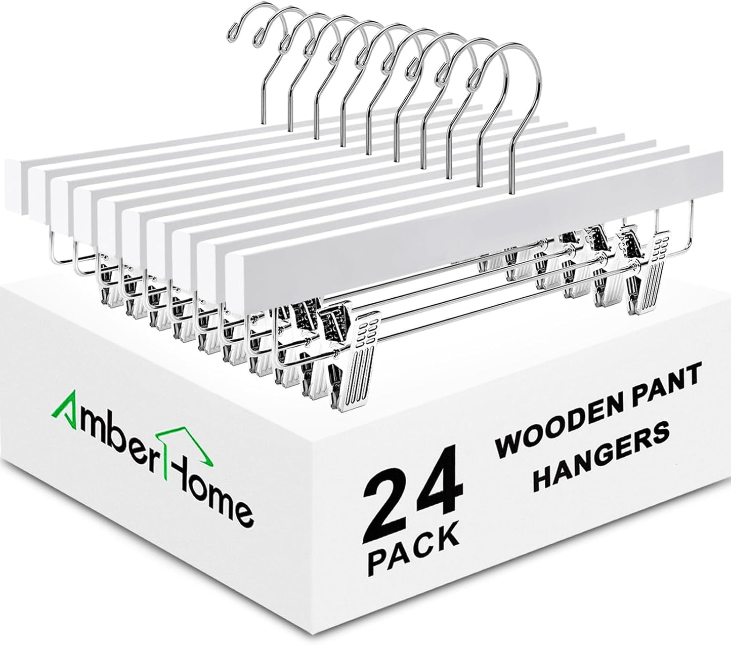 Premium Wooden Pants Hangers with Adjustable Clips for Versatile Use