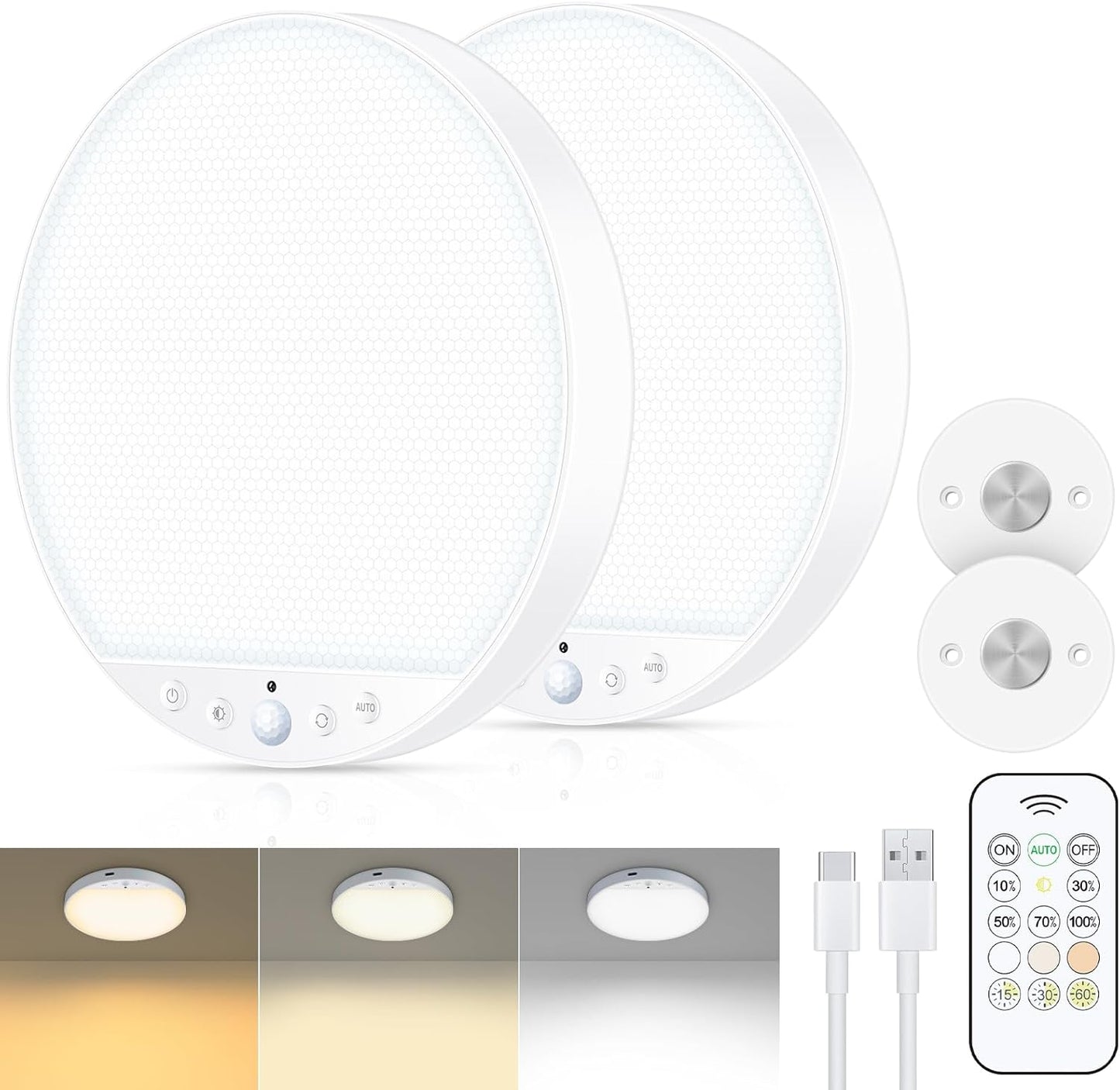 Rechargeable Motion Sensor Ceiling Light for Home Use