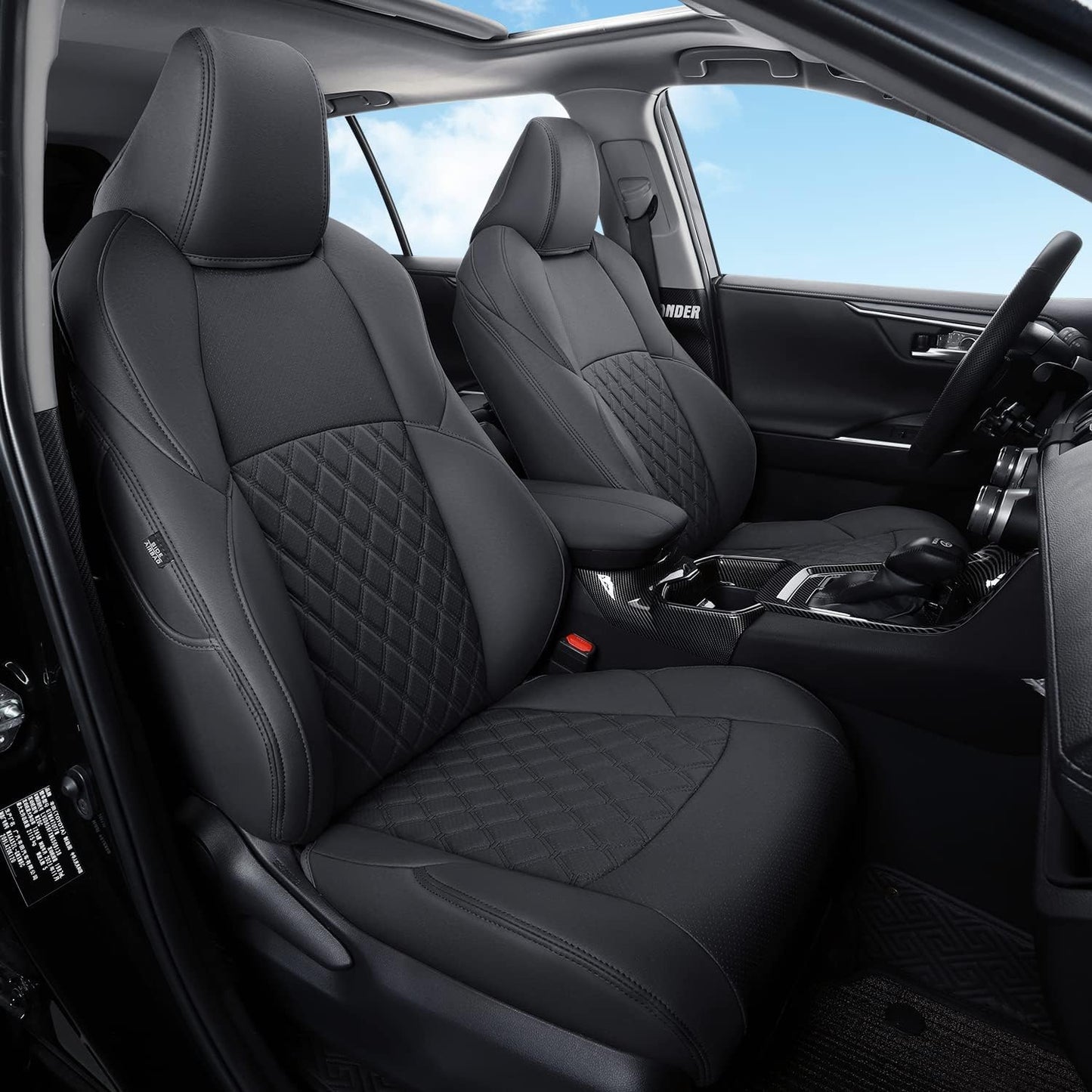 Custom Fit PU Leather Car Seat Covers for Toyota RAV4 Prime