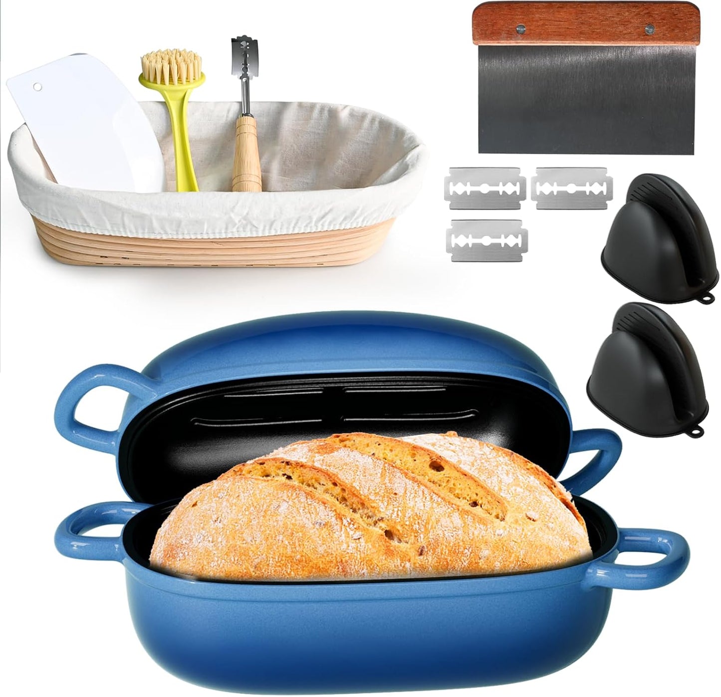 Dutch Oven for Bread Baking - 2.5QT Cast Iron Bread Pan