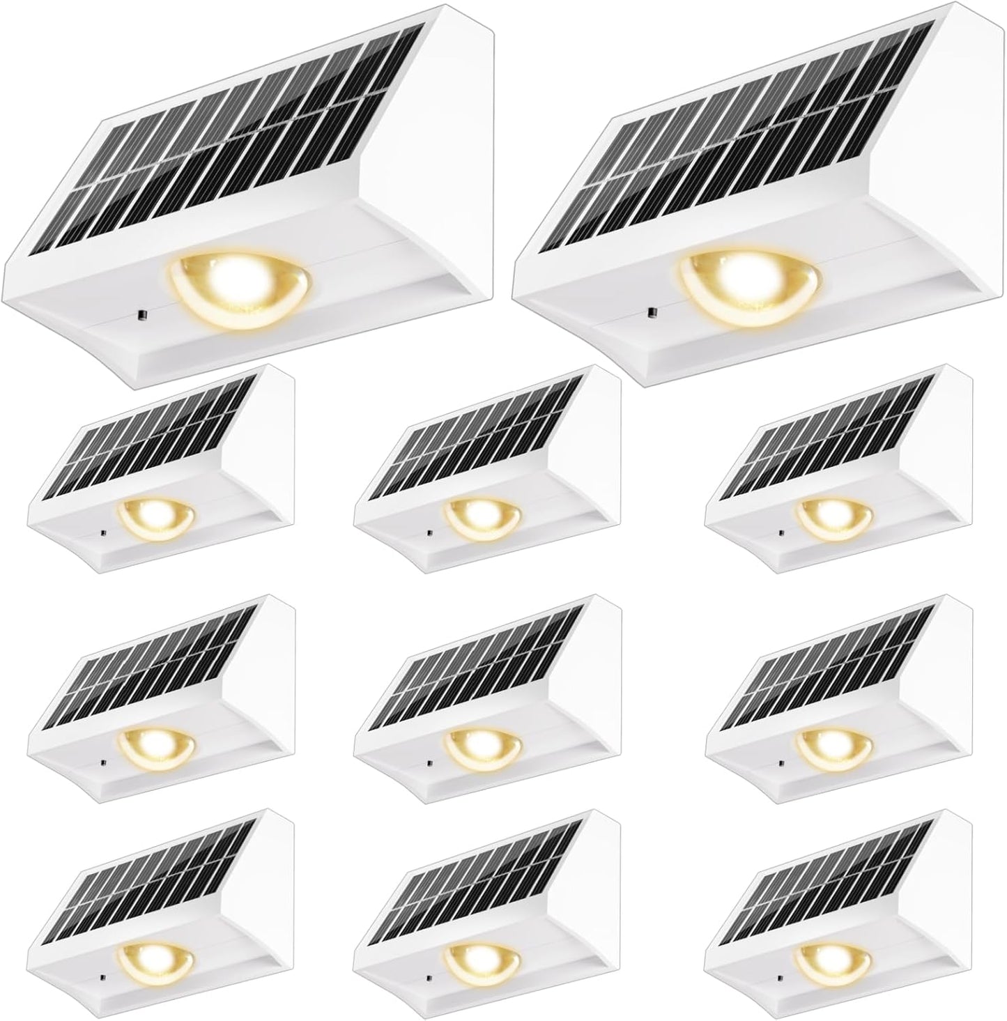 Solar Fence Lights Outdoor Waterproof LED Spot Lens 12 Pack