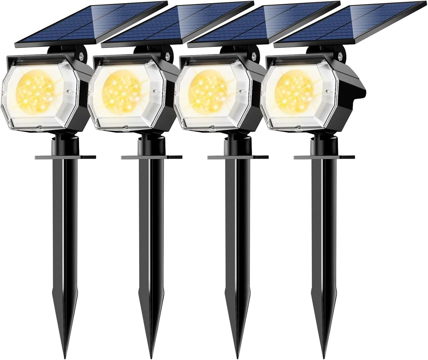 btfarm 4 Pack Solar Spot Lights Outdoor Waterproof IP65 1000LM