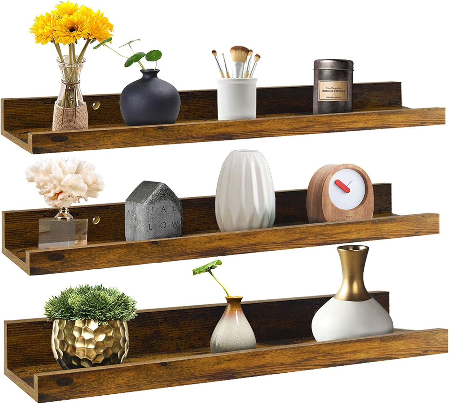 Giftgarden 24 Inch Floating Shelves Set of 3 for Home Decor