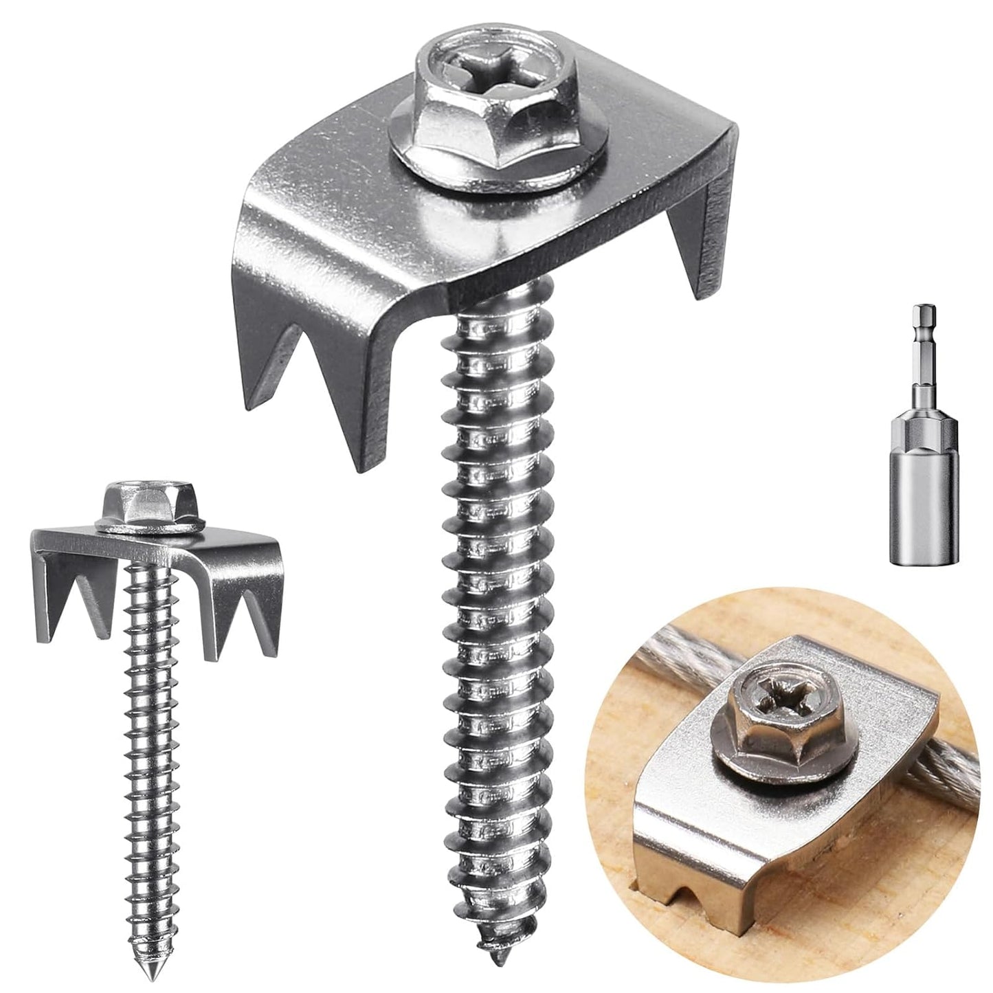 Fence Staples for Softwood, Reusable 304 Stainless Steel Fasteners