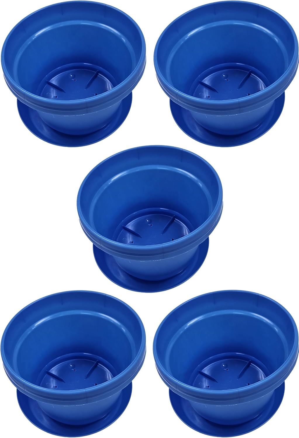 12 inch Sea Blue Planter Pots and Saucers Set of 5 for All Use