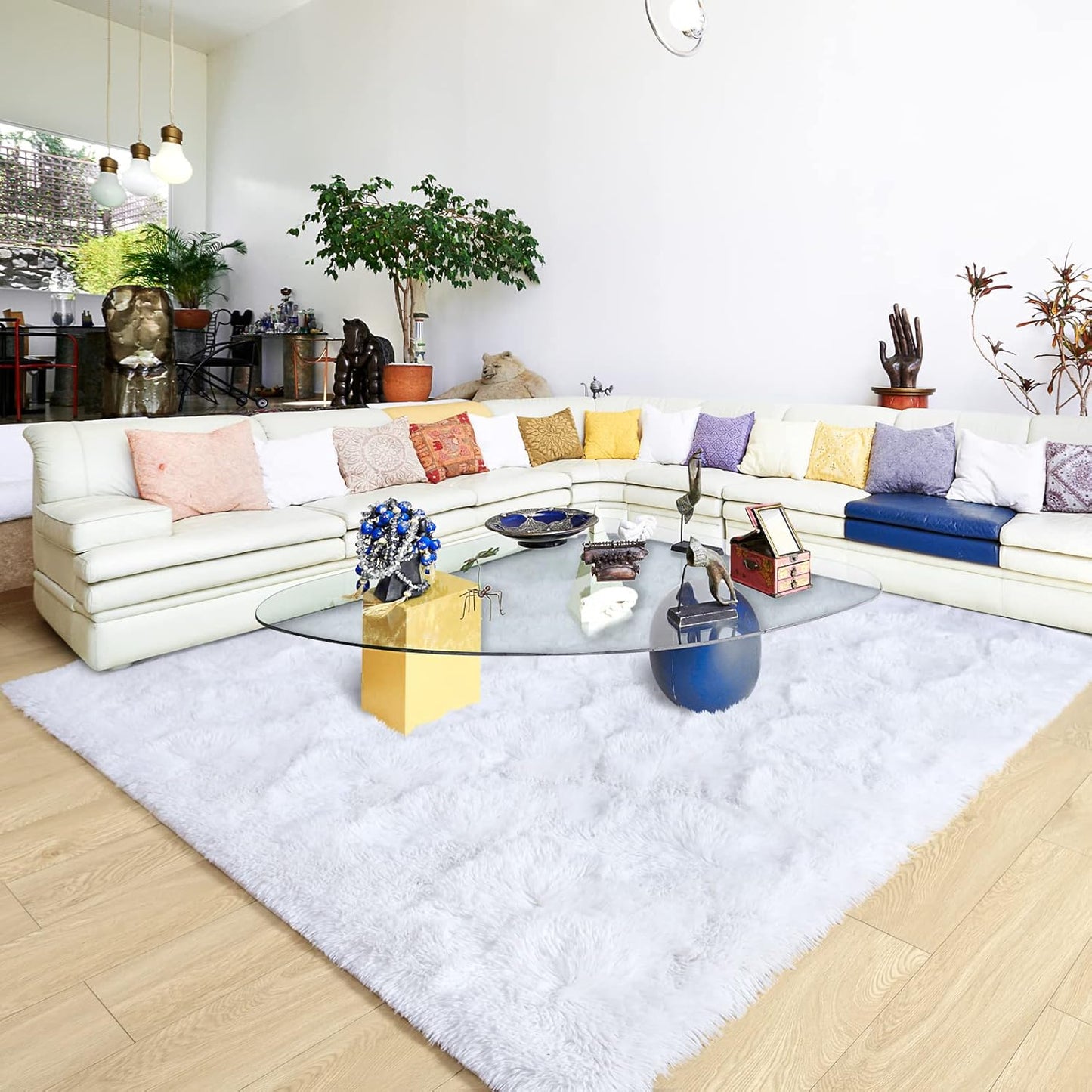 Ultra Soft White Rugs for Bedroom and Living Room Decor