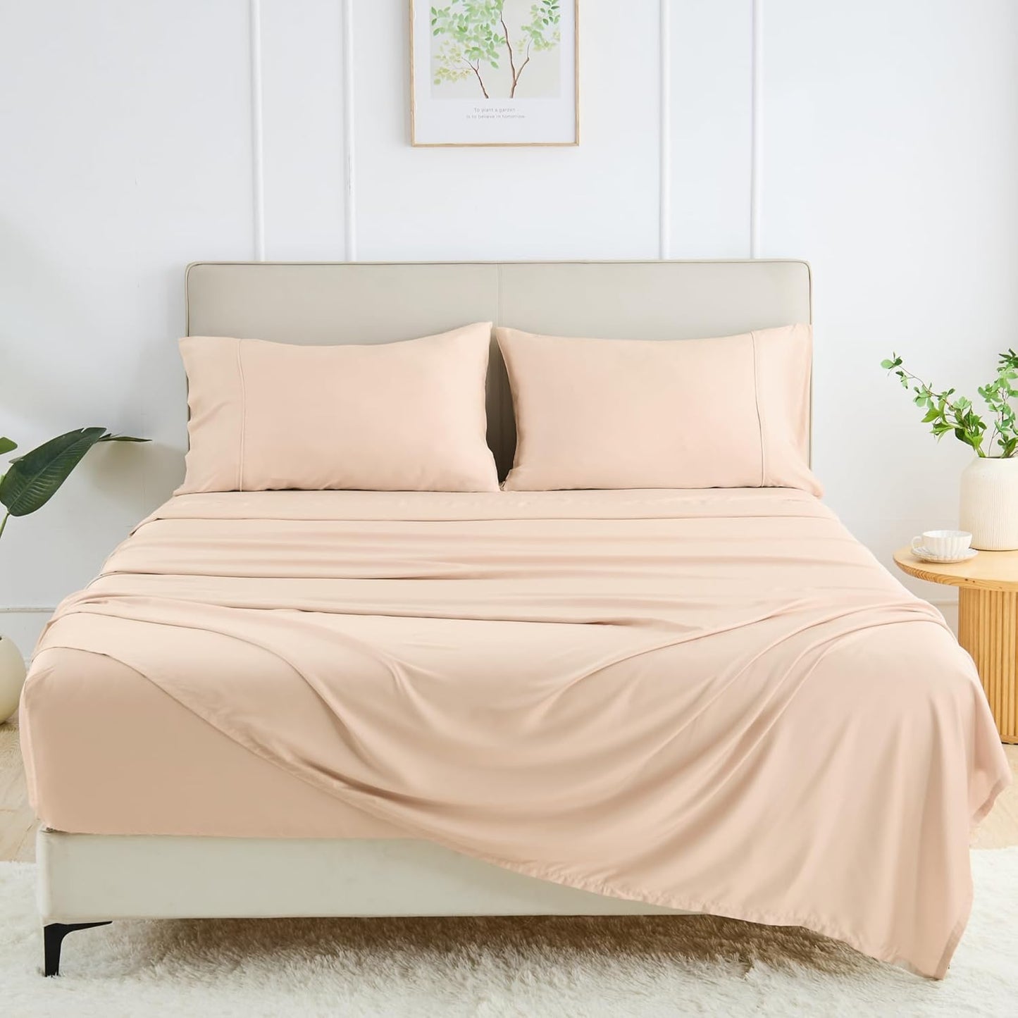 GOKOTTA Queen Sheet Set 4 Pcs - Silky Soft Cooling Sheets