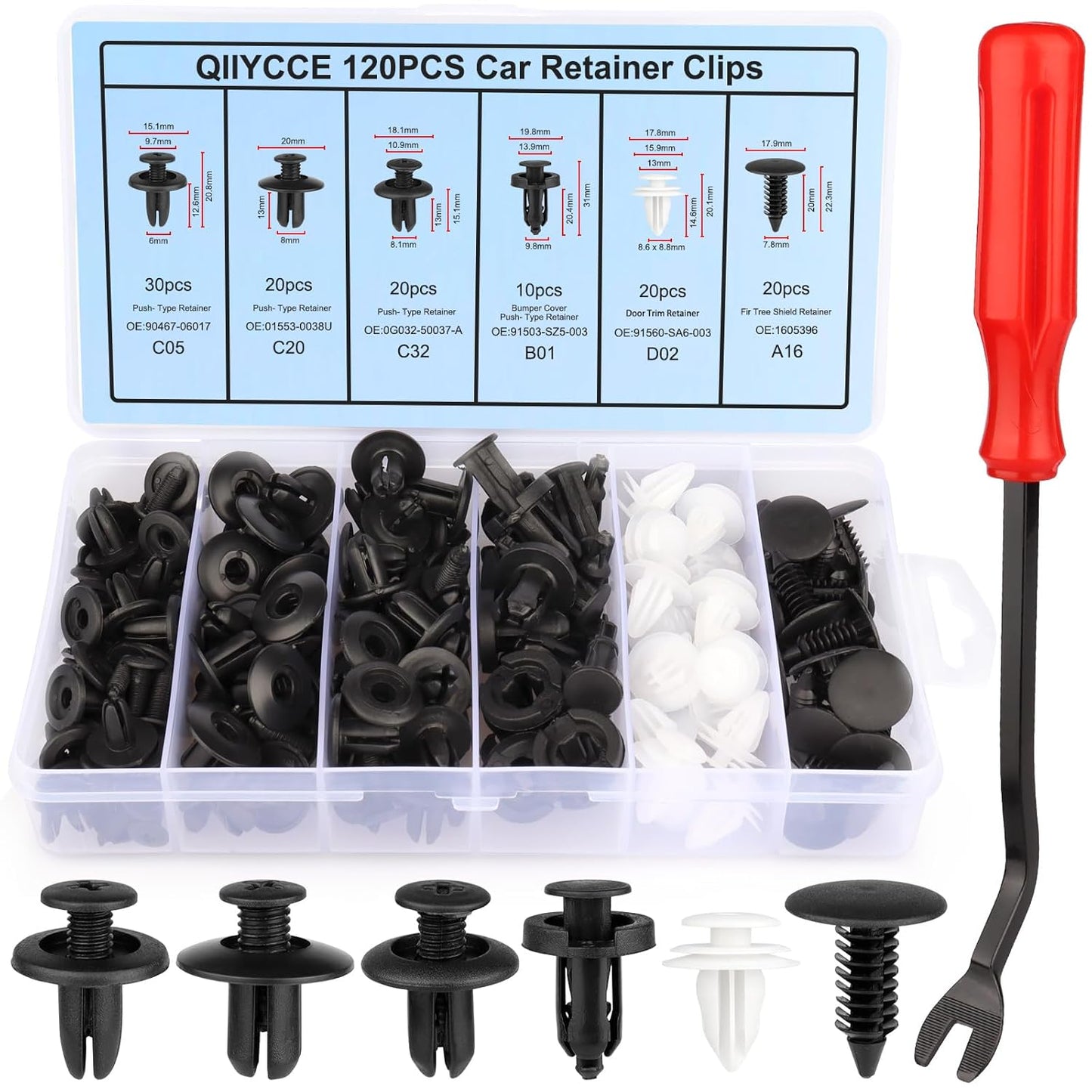 120PCS QIIYCCE Car Clips - Fits Most Models
