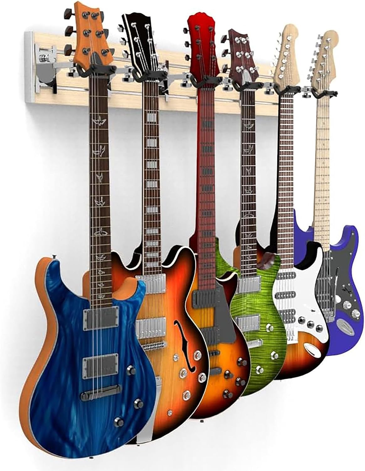 DLDIRECT Multiple Guitar & Ukulele Wall Mount with 6 Holders