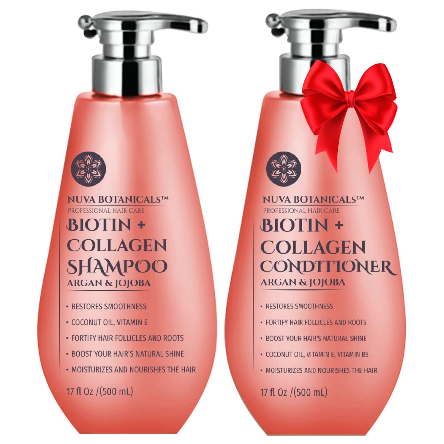 Biotin & Collagen Hair Growth Set - Thicker Hair with Natural Oils
