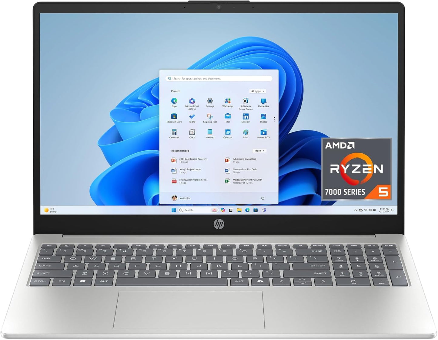 HP 15.6 inch Laptop with Touchscreen and AMD Ryzen 5 Processor