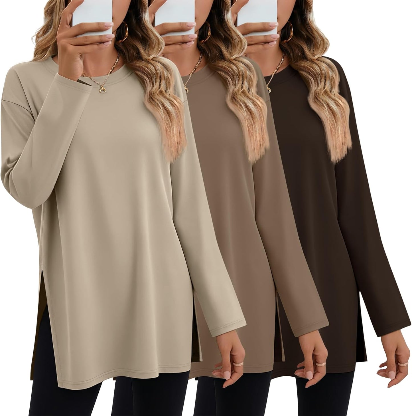 Oversized Long Sleeve Shirts for Women - Comfortable Cotton Tops