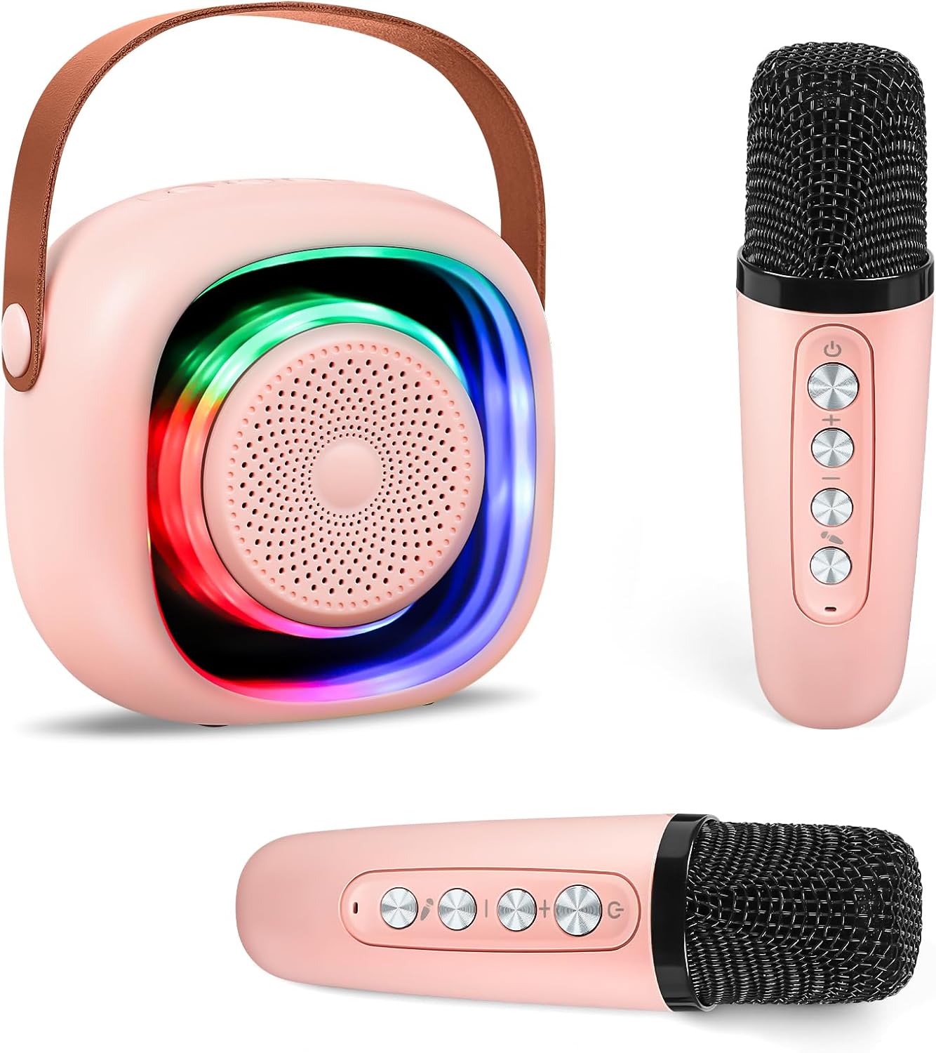 Kids Bluetooth Karaoke Set: Wireless Mic & Lights
