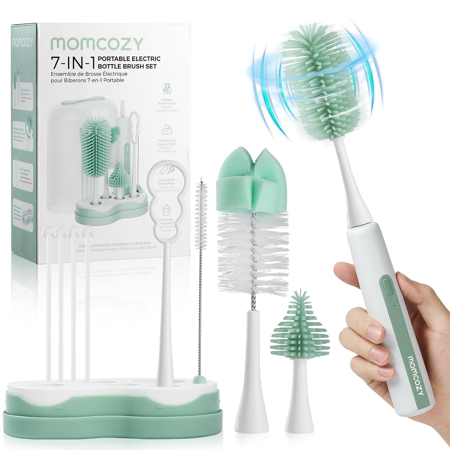 Momcozy 7 in 1 Electric Bottle Brush Kit for Easy Cleaning