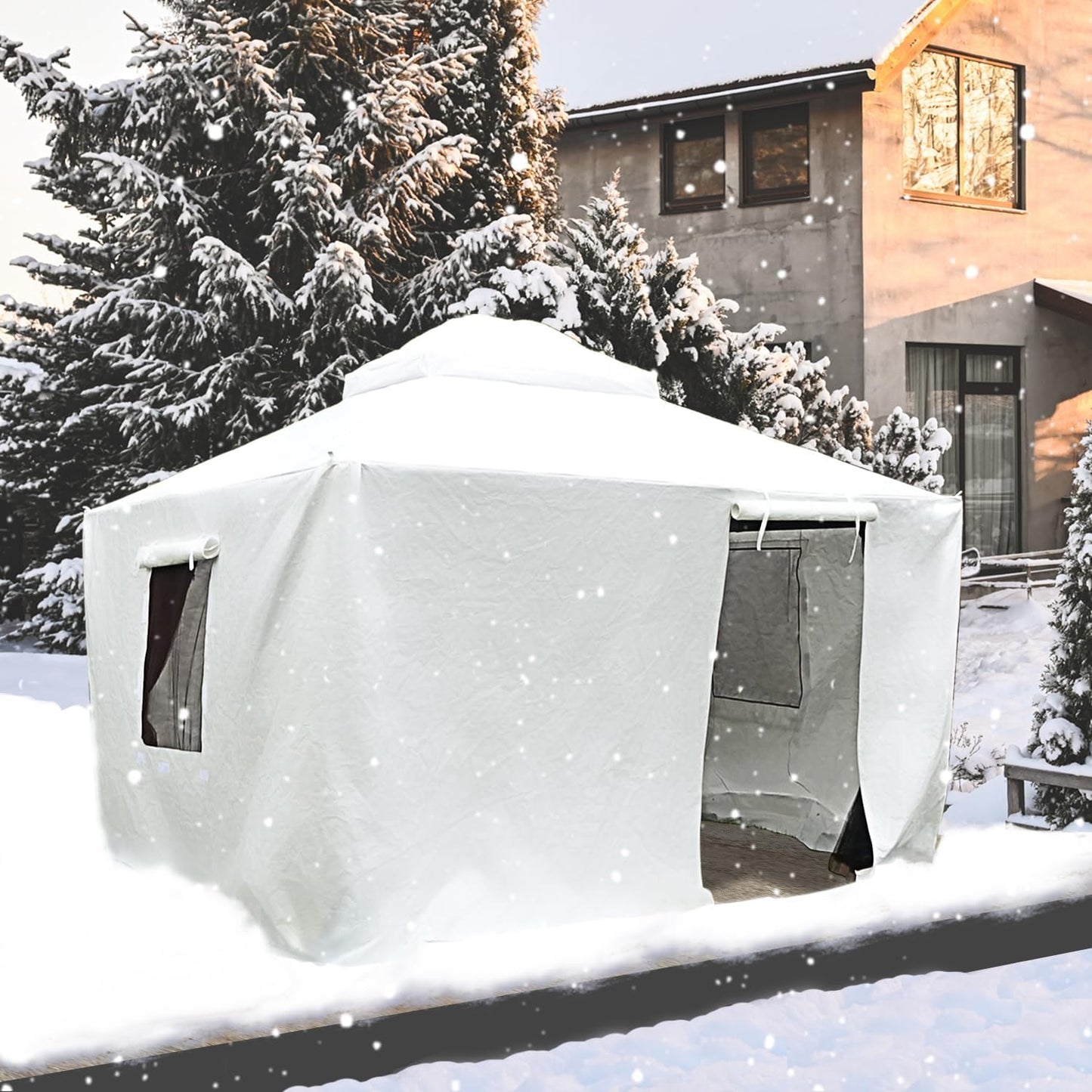 Domi 8ft x 8ft Universal Winter Gazebo Cover for All Seasons