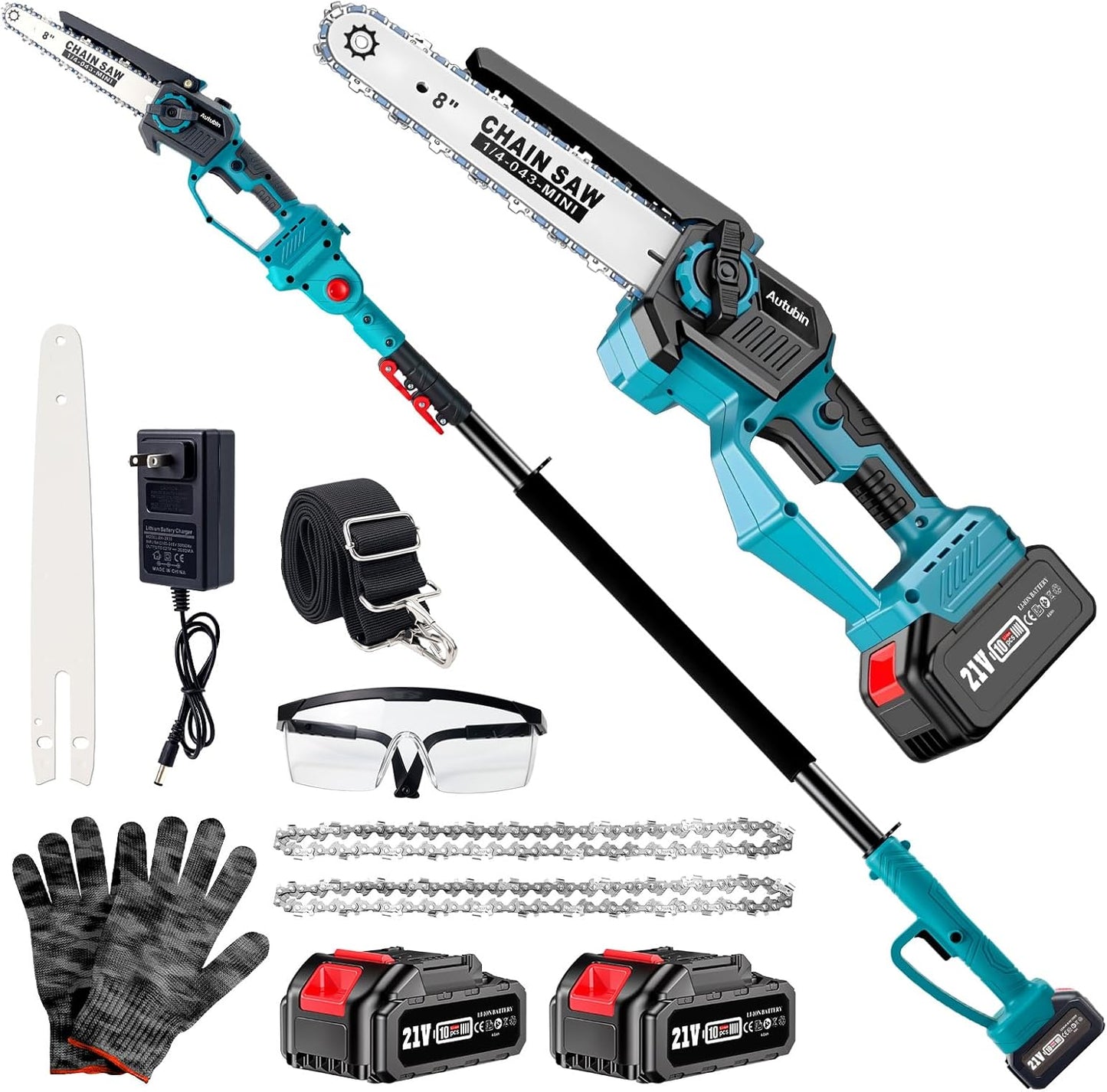2-in-1 Cordless Pole Saw for Easy Tree Trimming and Pruning