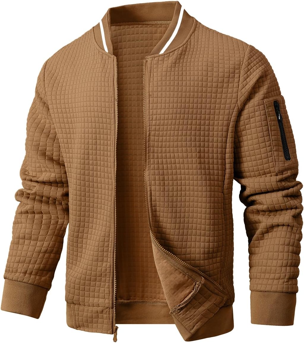 Mens Casual Jacket Lightweight Varsity Coat for All Seasons