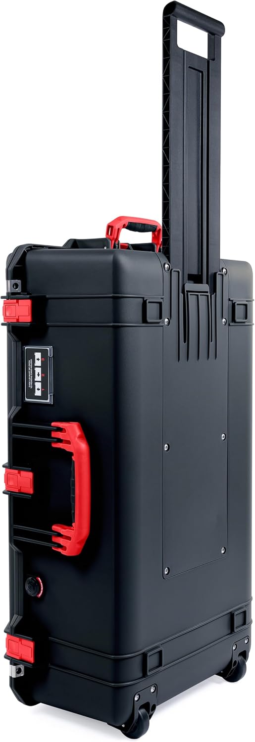 Black Pelican 1615 Air Case with Wheels and Red Handles