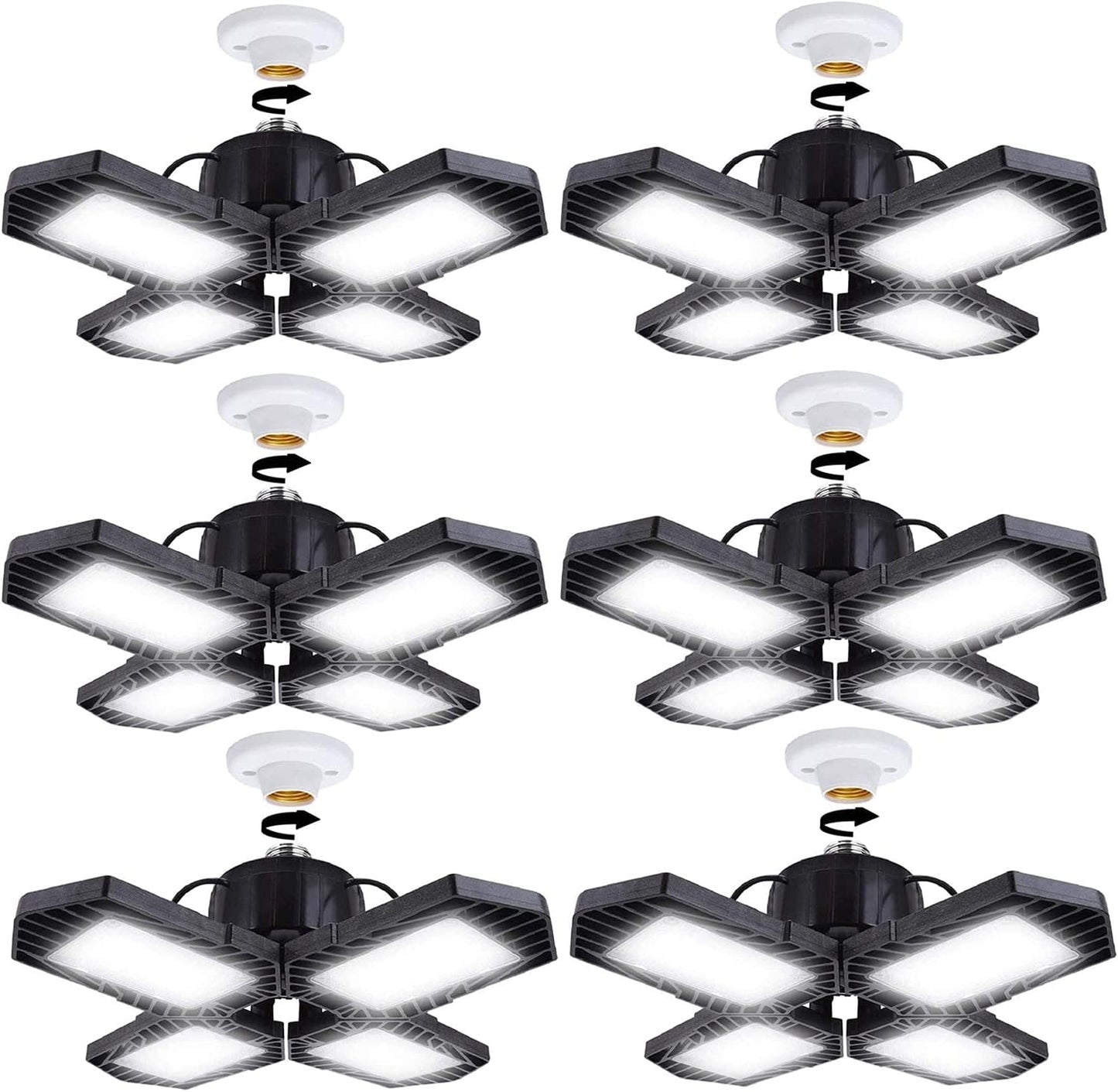 GMximo 6Pack LED Garage Lights - Super Bright 100W Lighting