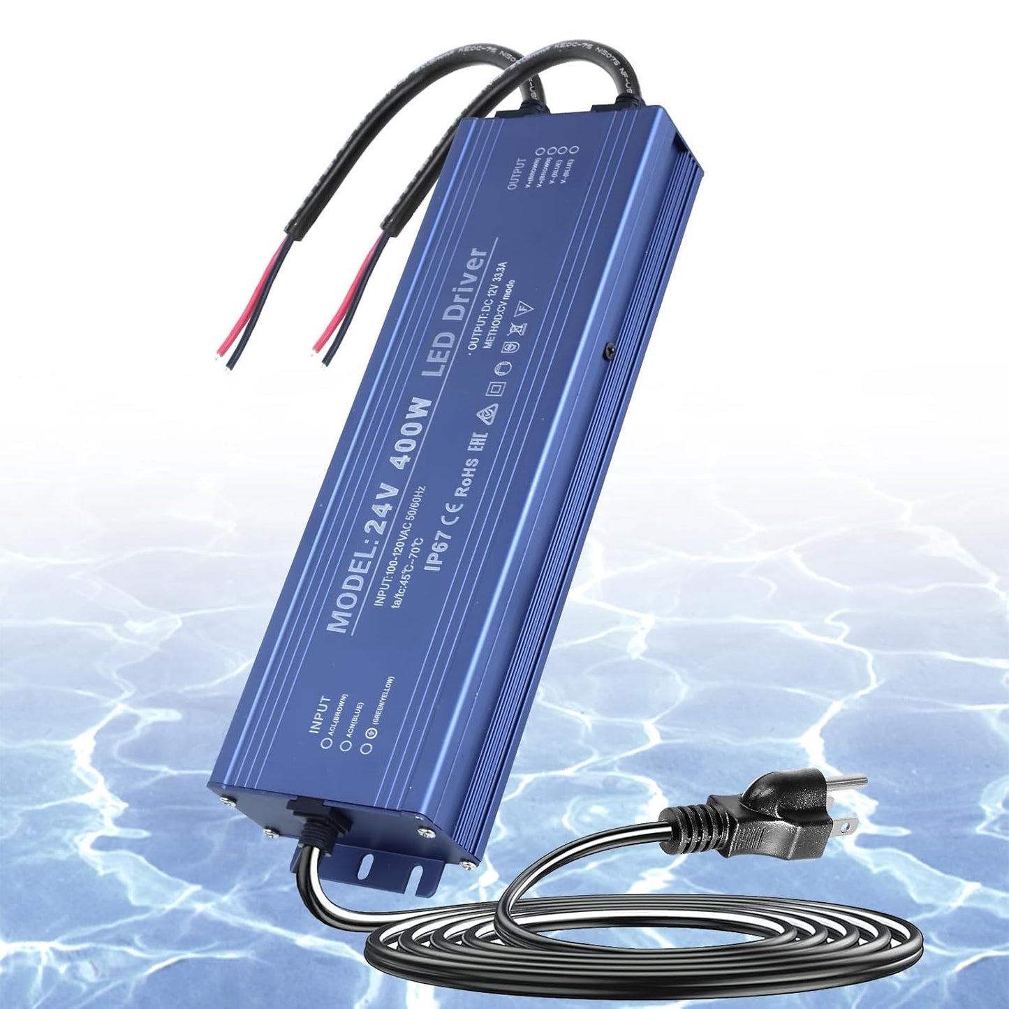24V 400W LED Power Supply Waterproof IP67 for Indoor Outdoor Use