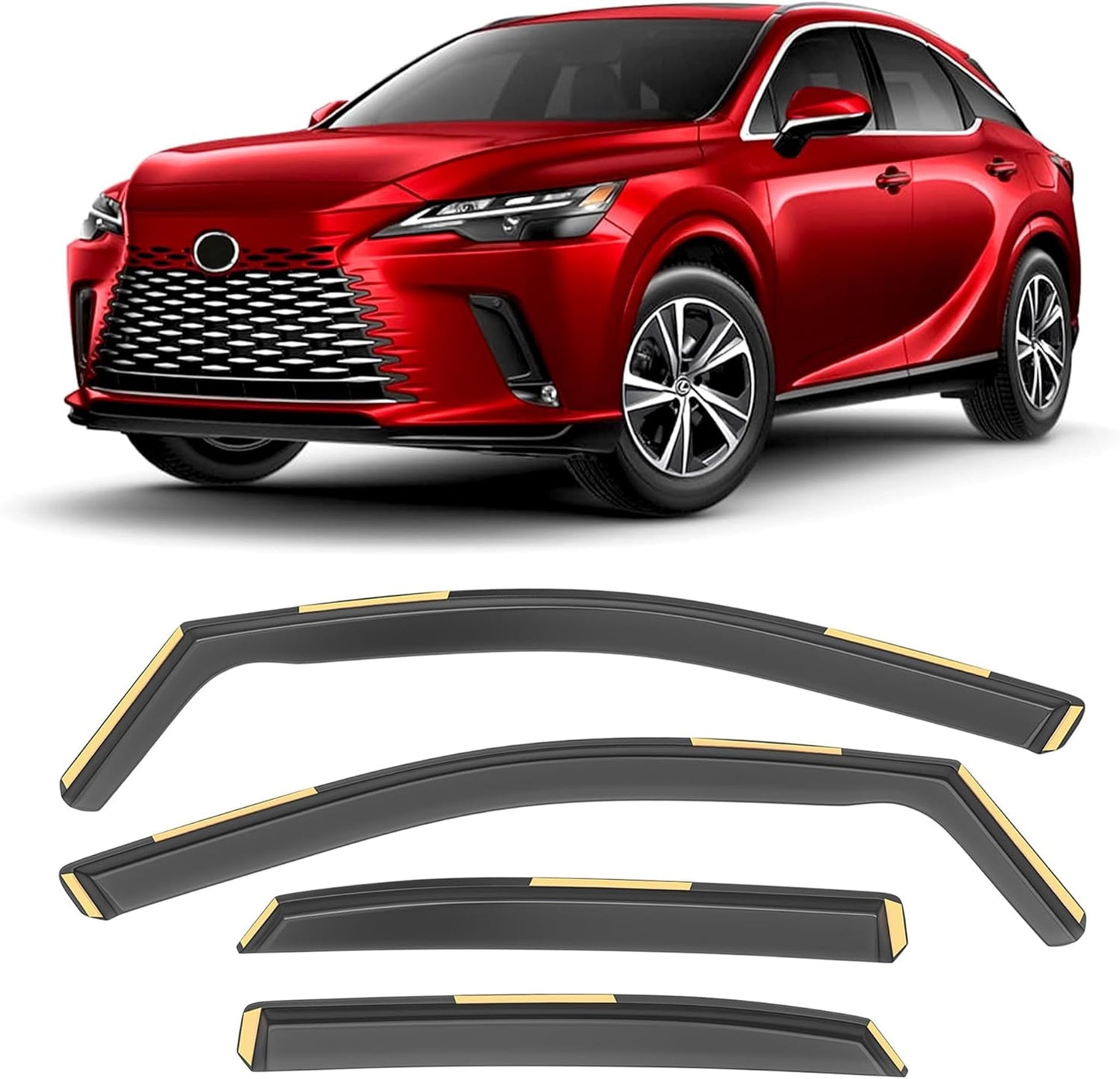 Shatterproof in-Channel Window Rain Guards for Lexus RX 350H 450H