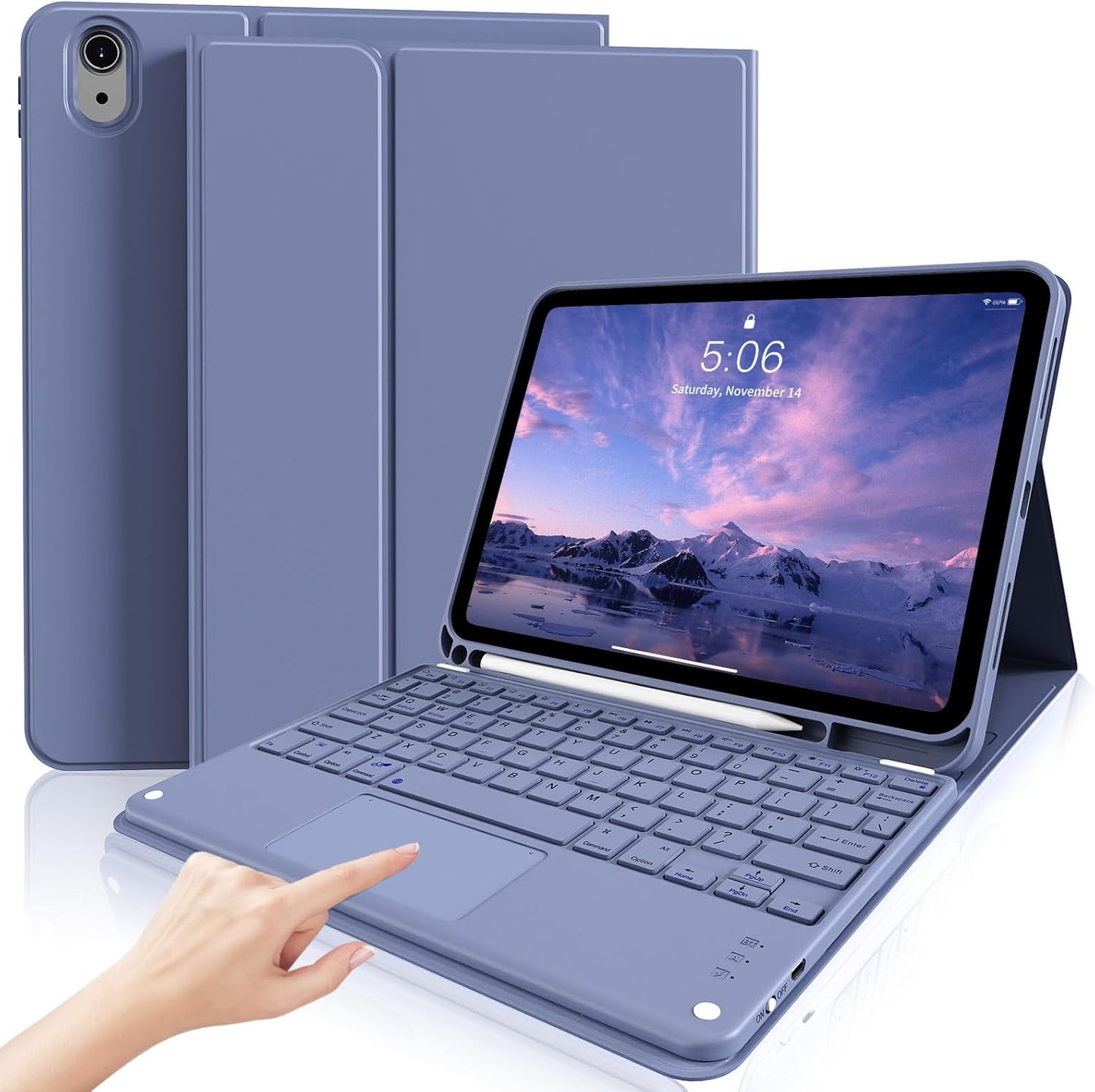 Kenke iPad 11/10th Gen Case with Keyboard and Trackpad Features