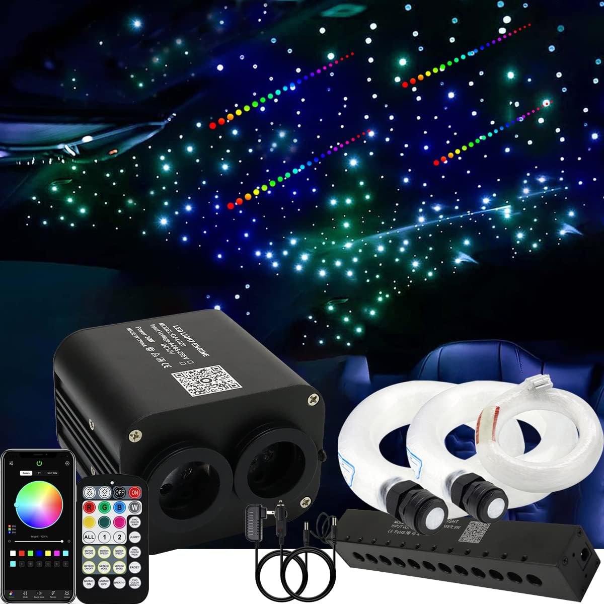 Dual Color Twinkle Fiber Optic Starlight Headliner Kits 600pcs