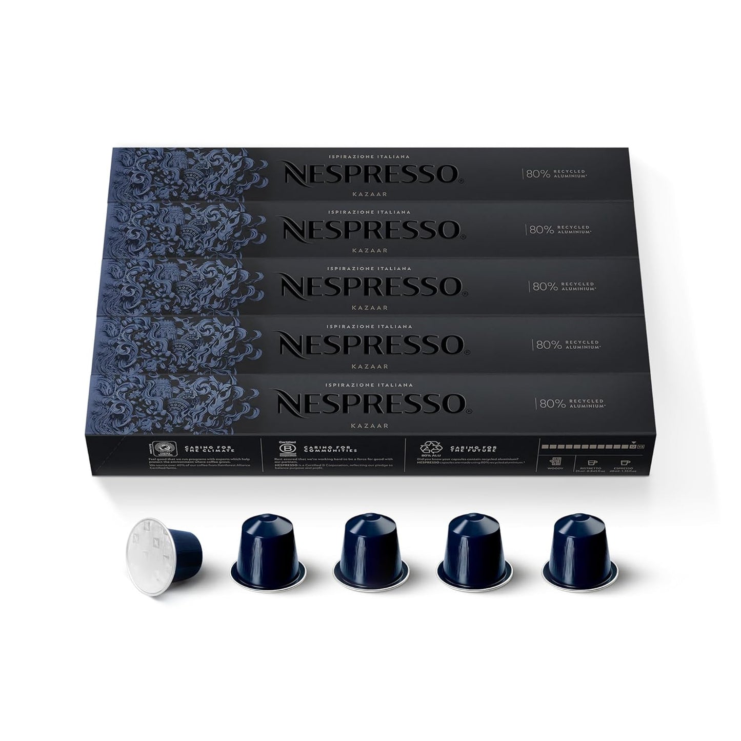 Nespresso Capsules Original Line Kazaar Dark Roast Coffee Pods
