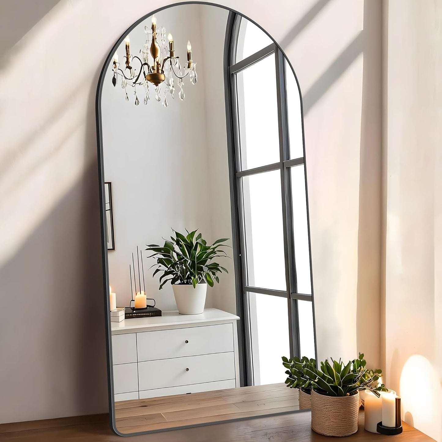 FORBATH Arched Mirror 24x48 Inch for Elegant Home Decor