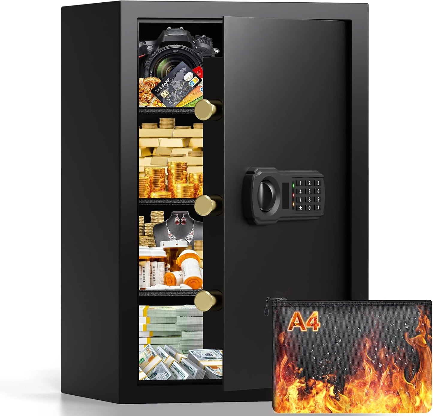 5.0 Cuft Large Fireproof Safe for Home Use with Digital Keypad