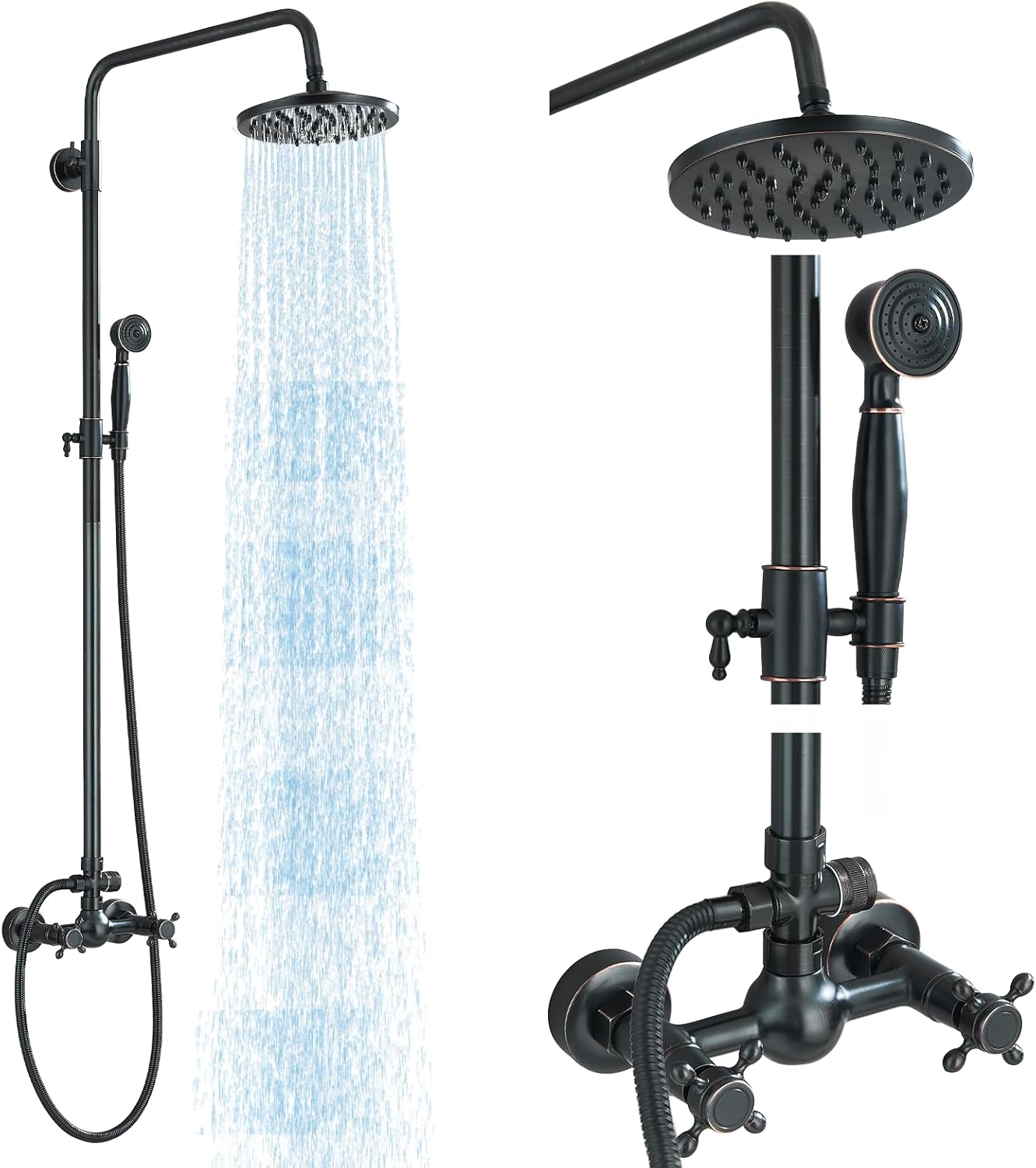 Rain Shower System with 8 Inch Head and Handheld Spray Set