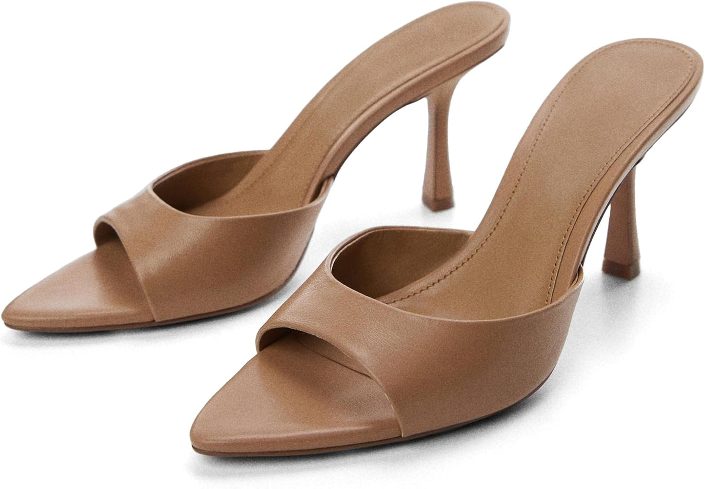 High Heel Mules for Women Slip On Open Pointed Toe Classy Style