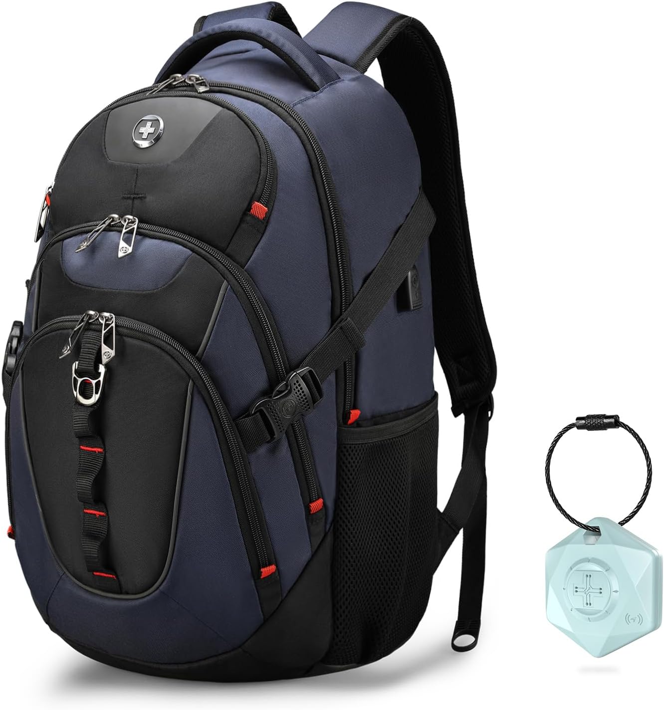 Swissdigital Travel Backpack for Men with Apple Find My Feature