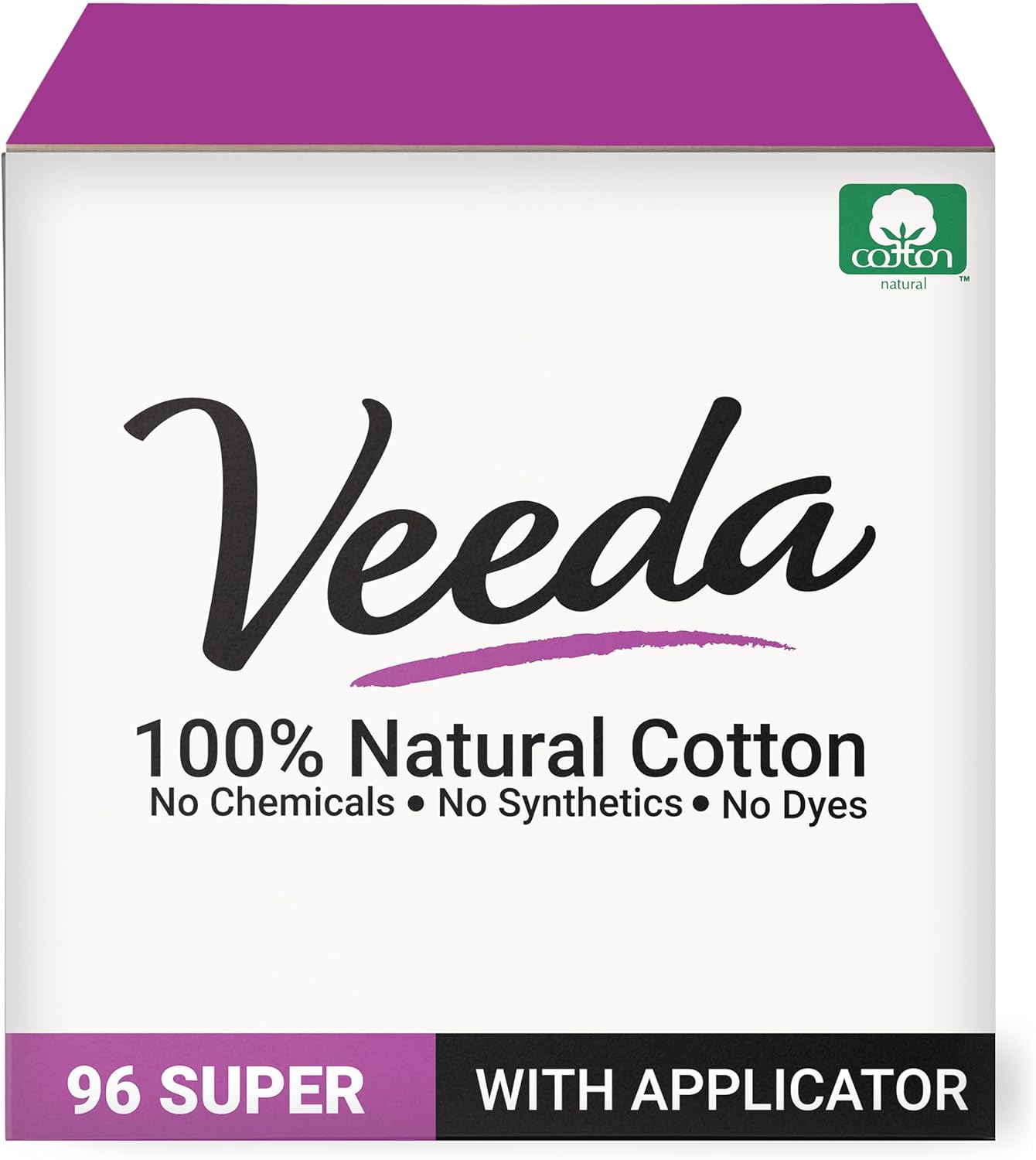 Veeda 100% Natural Cotton Tampons for Super Absorbency