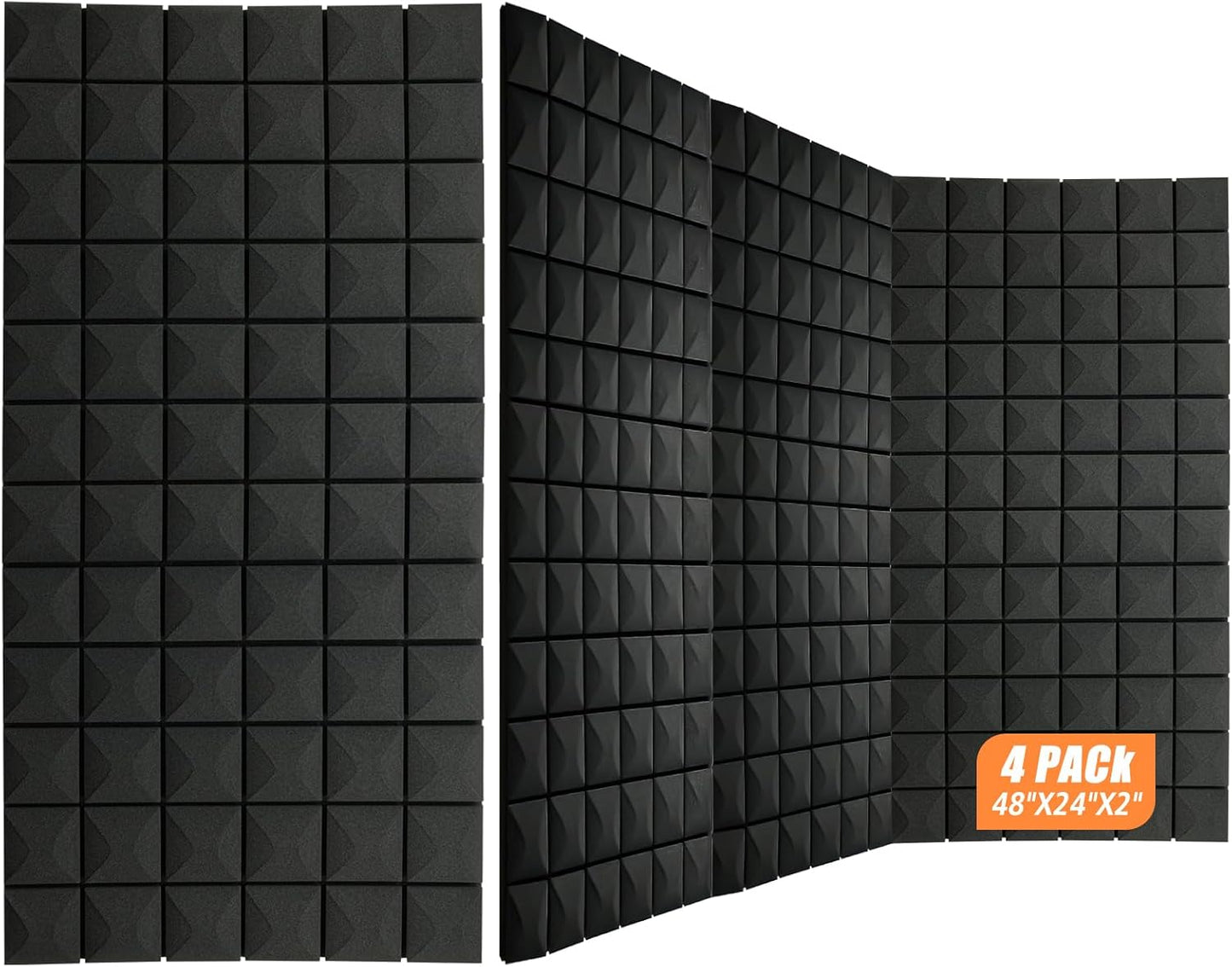 4 Pack Acoustic Panels for Sound Proofing Home Studio and Office