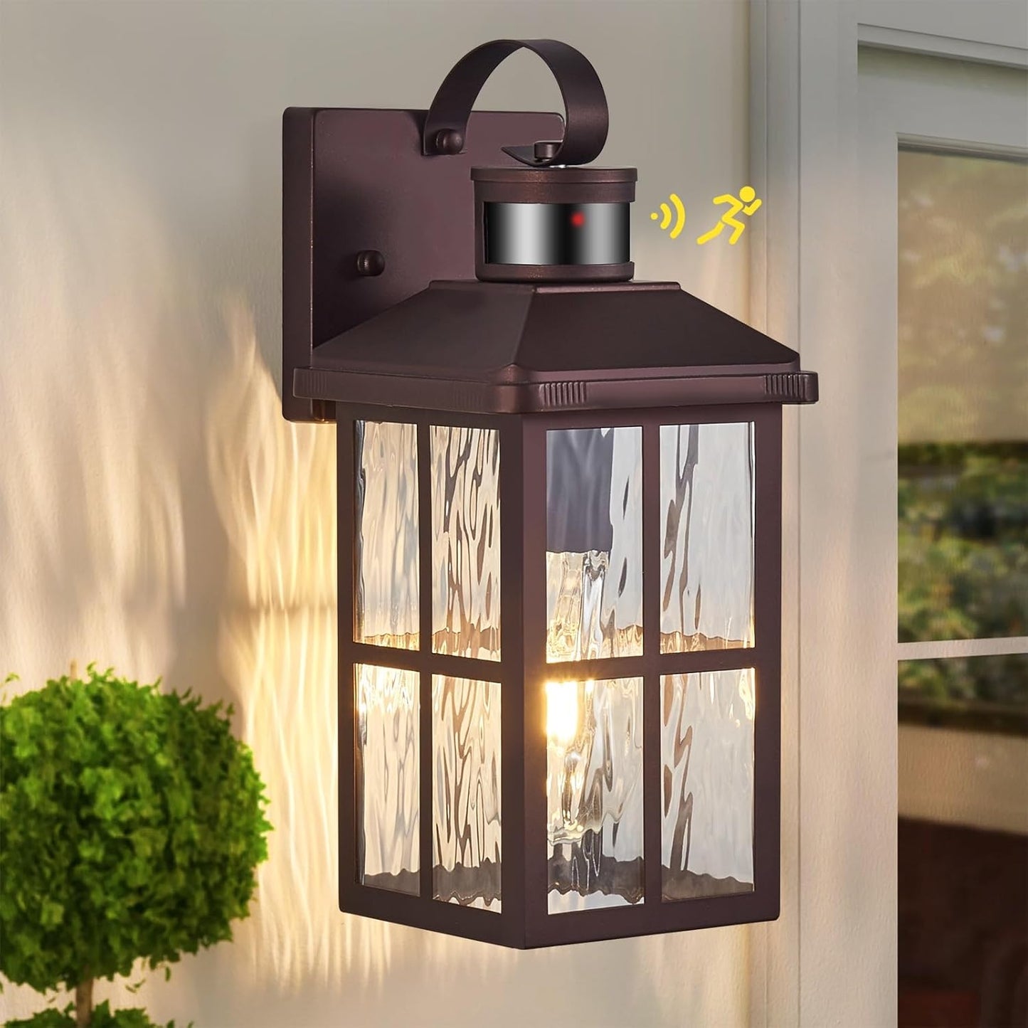 Motion Sensor Porch Light with Dusk to Dawn Feature for Outdoors
