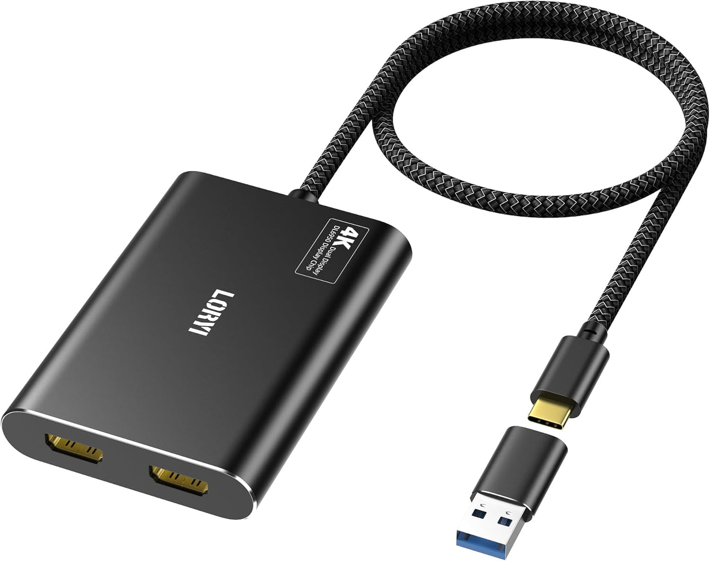 DisplayLink USB/USB-C to Dual HDMI Adapter for Mac Users