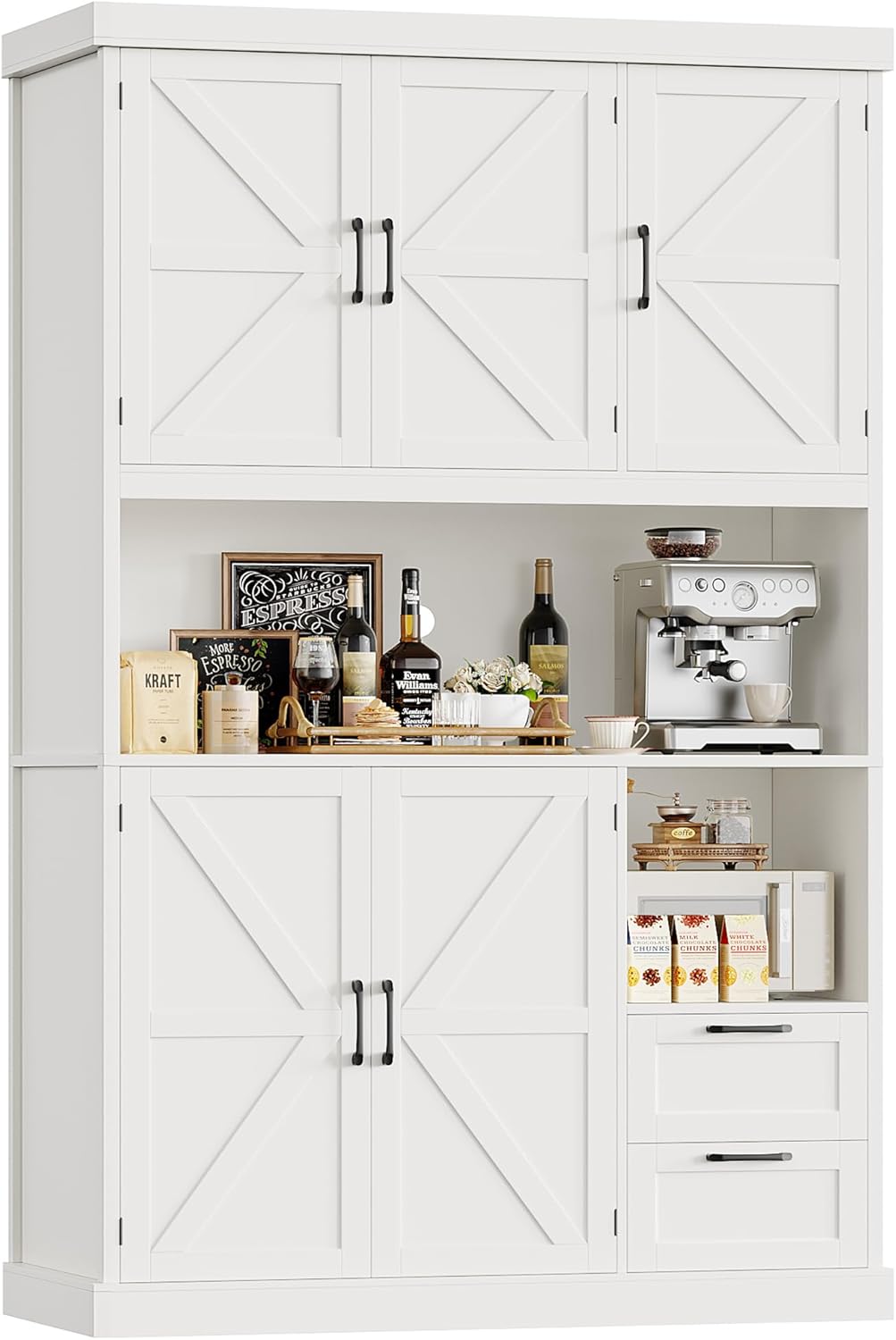 Farmhouse Kitchen Pantry Cabinet - Space-Saving Organization