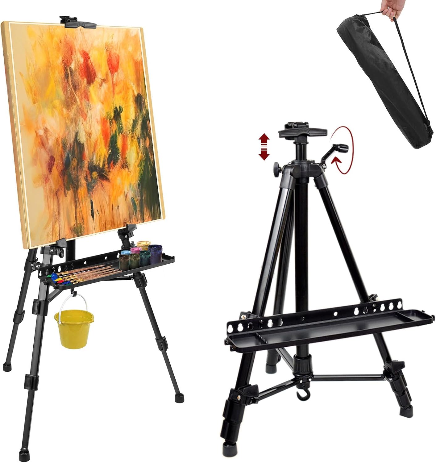 Portable Aluminum Alloy Easel for Artists and Outdoor Painting