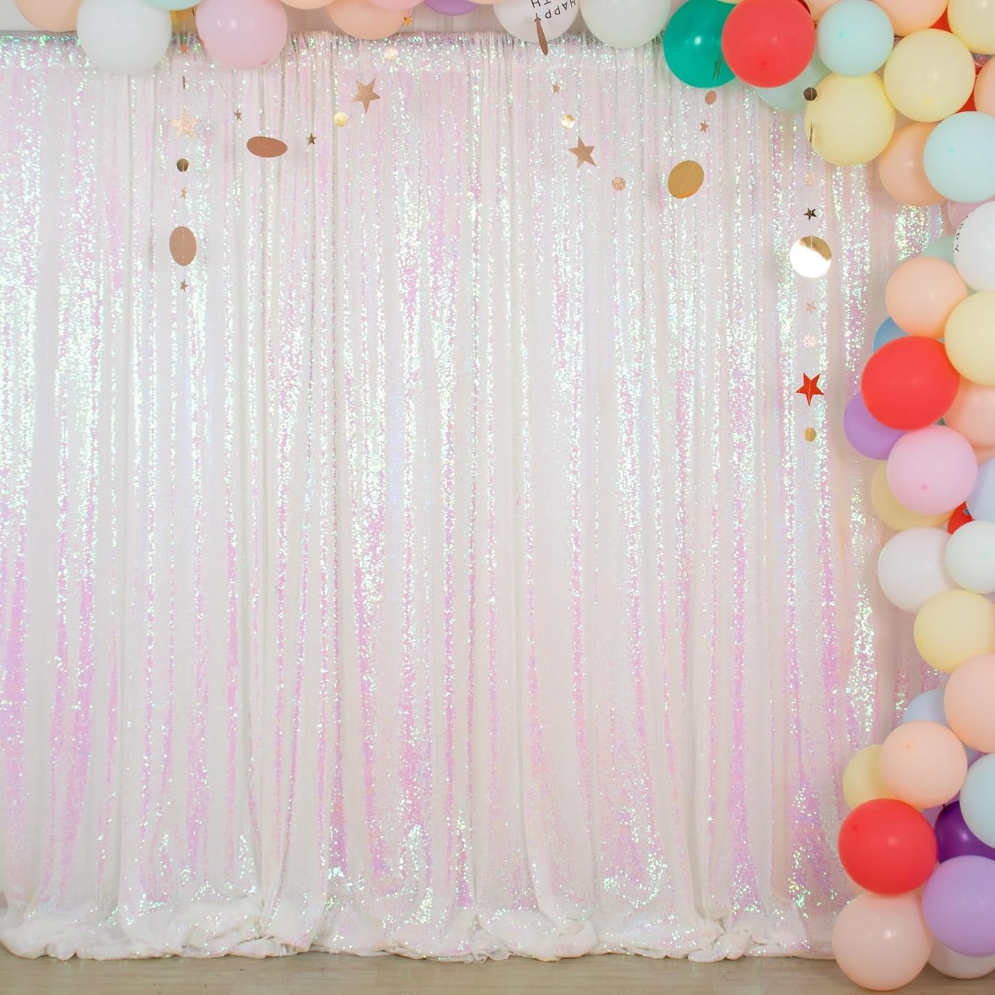 Sparkling 10FTx10FT White Sequin Backdrop