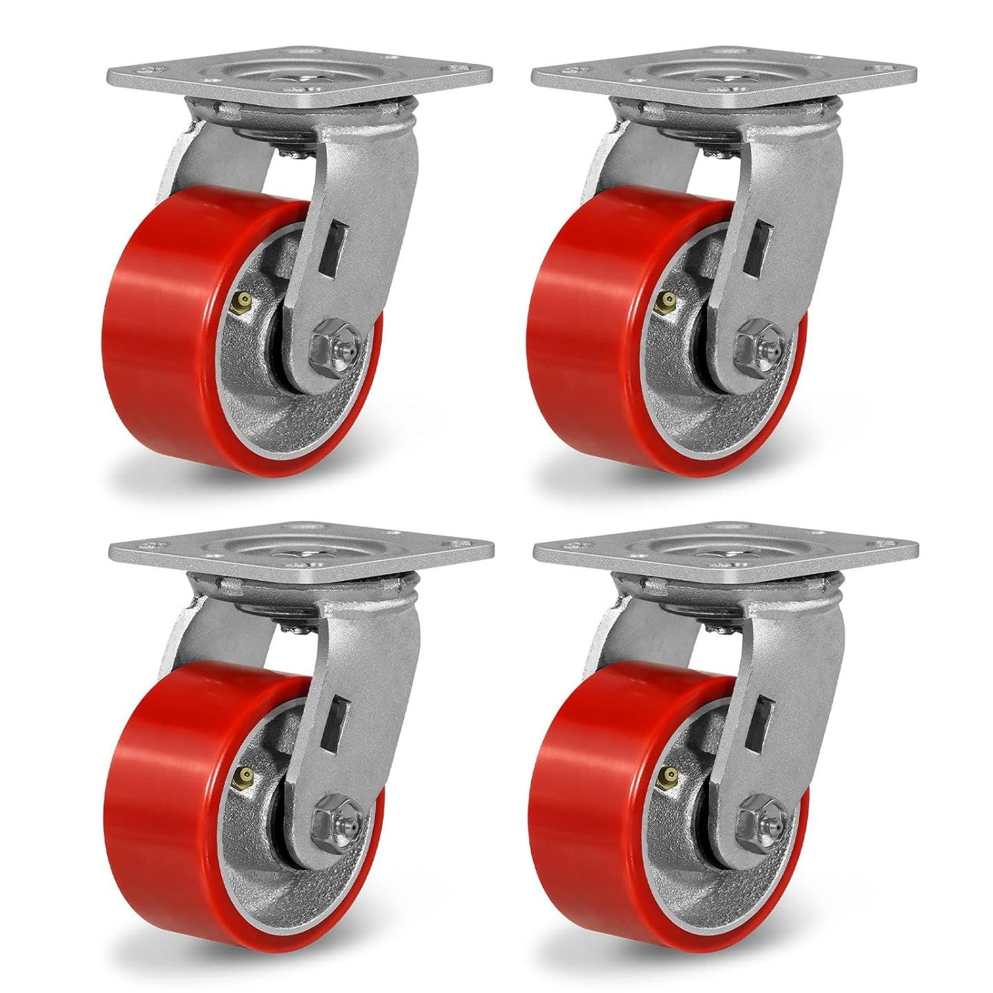 4in Heavy Duty Industrial Caster Wheels Set of 4 for 3200lbs