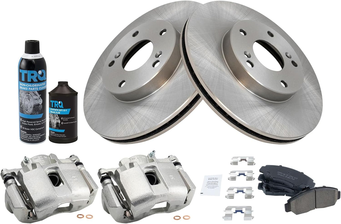 TRQ Front Brake Pad & Rotor Kit for 2004 Honda Accord Vehicles