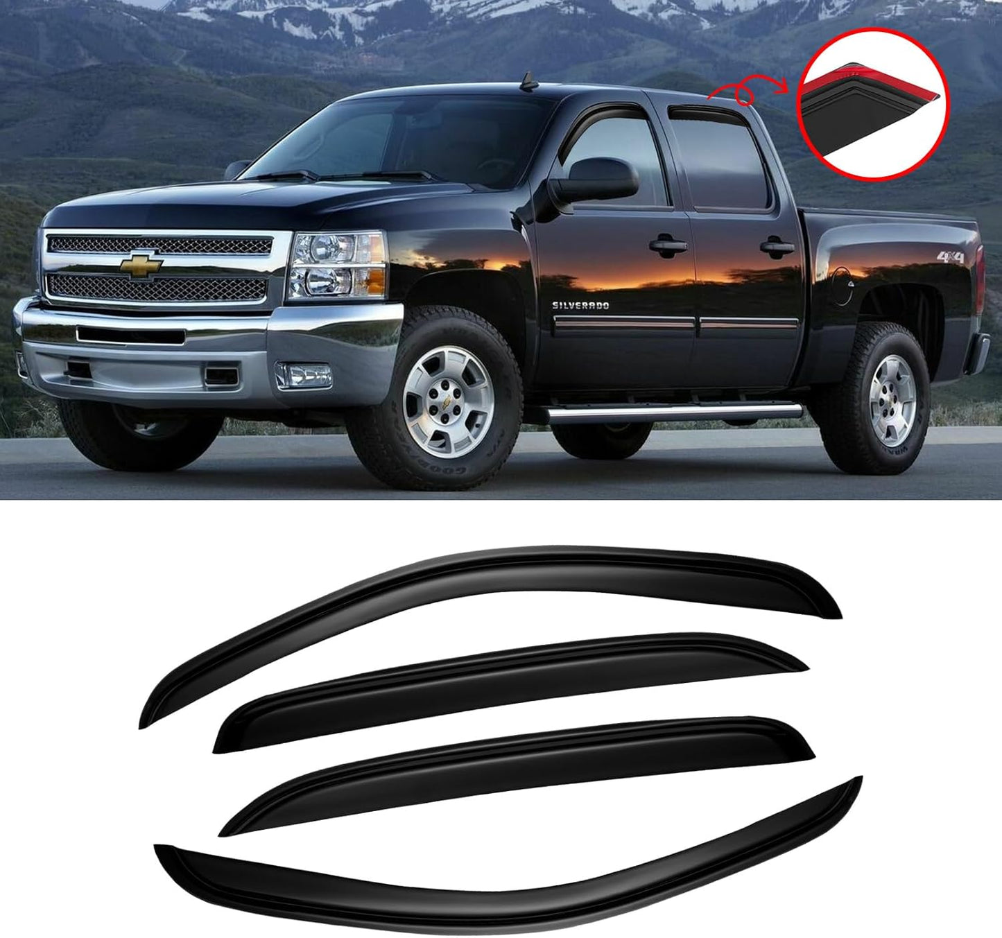 Window Visor for 2007-2013 Chevy Silverado & GMC Sierra 1500