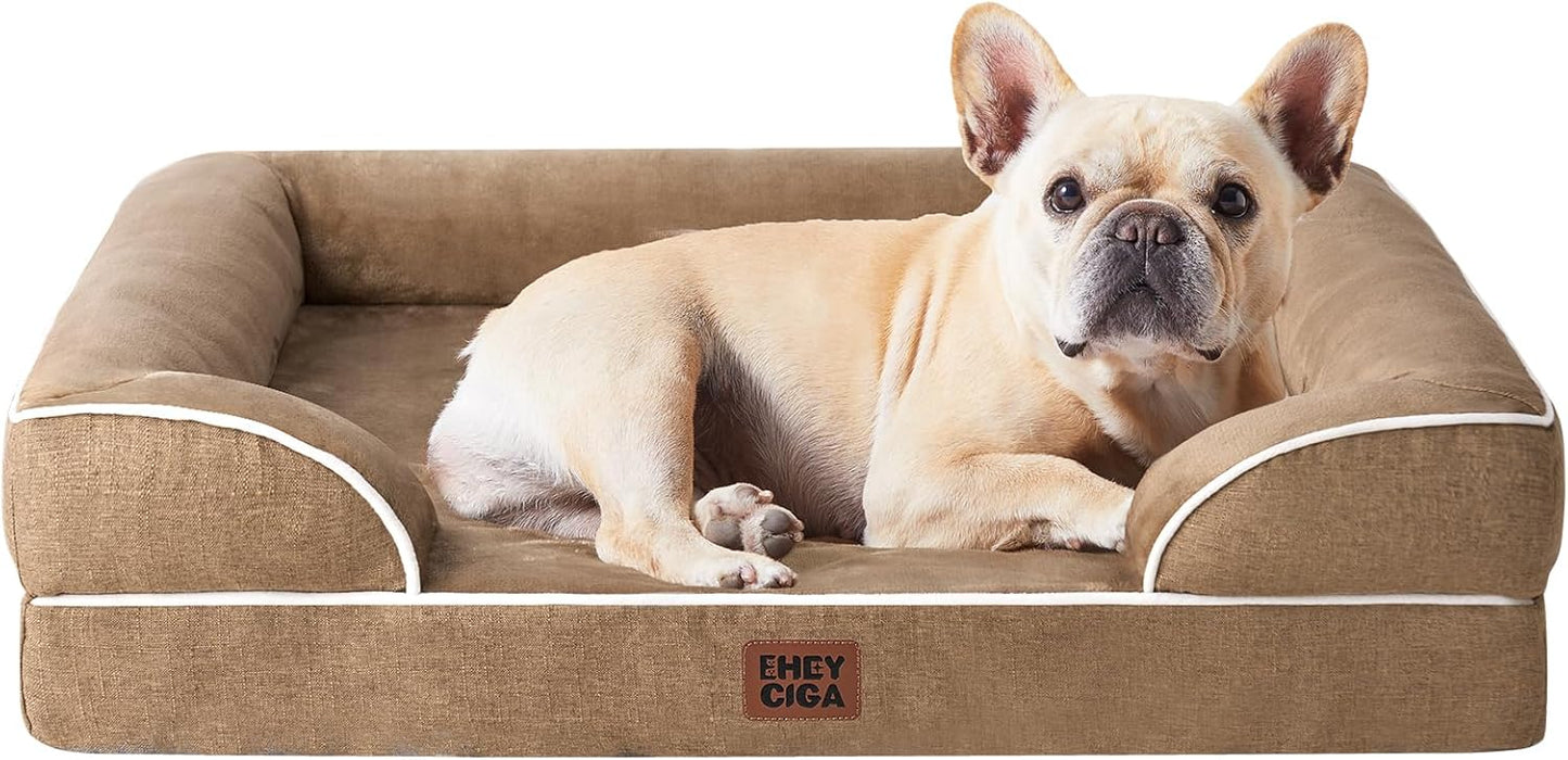 Orthopedic Dog Bed for Medium Dogs with Waterproof Memory Foam