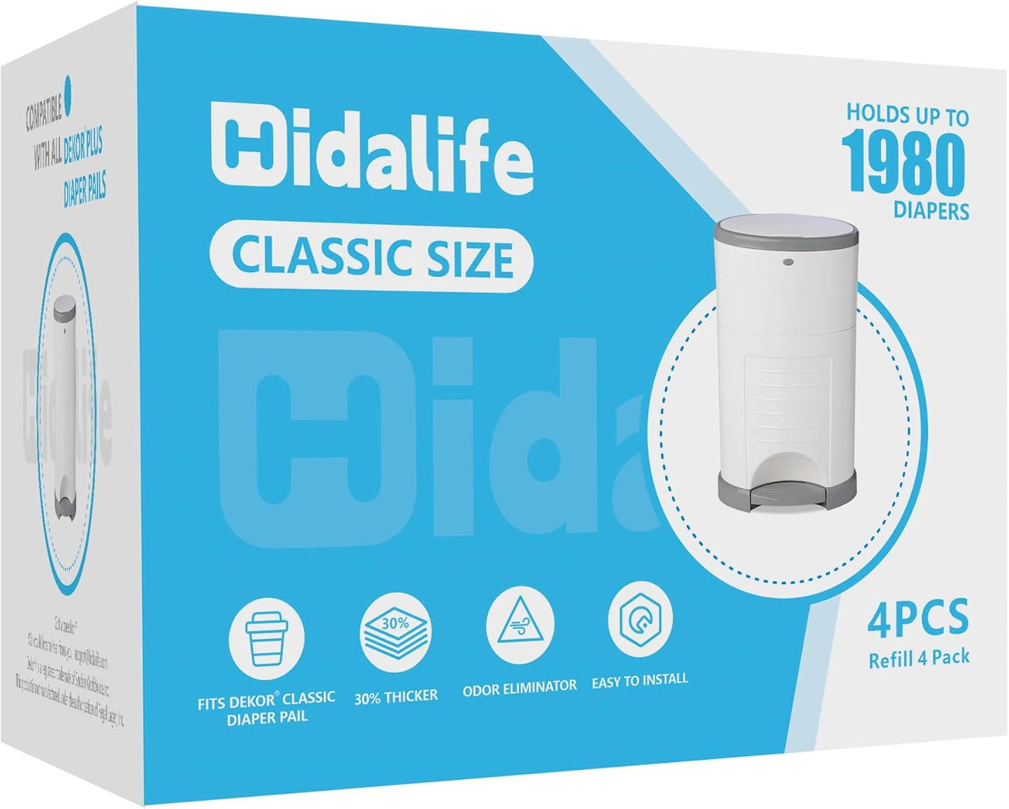 HIDALIFE 4 Pack Dekor Classic Refill Liners