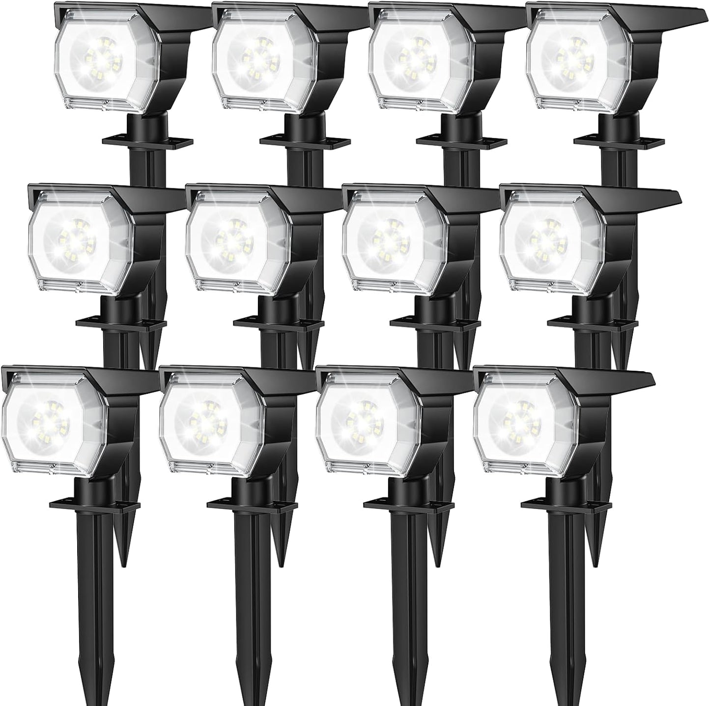 EIUIO Solar Outdoor Lights with 3 Modes for Garden Pathway